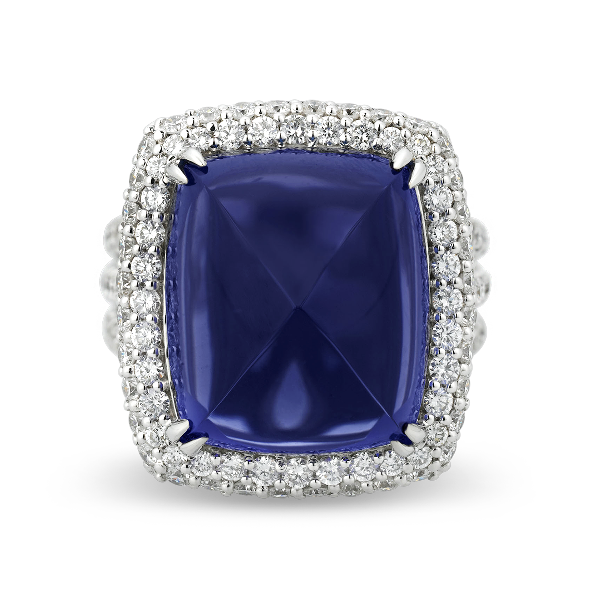 Sugarloaf-cut Tanzanite Ring, 22.10 Carats