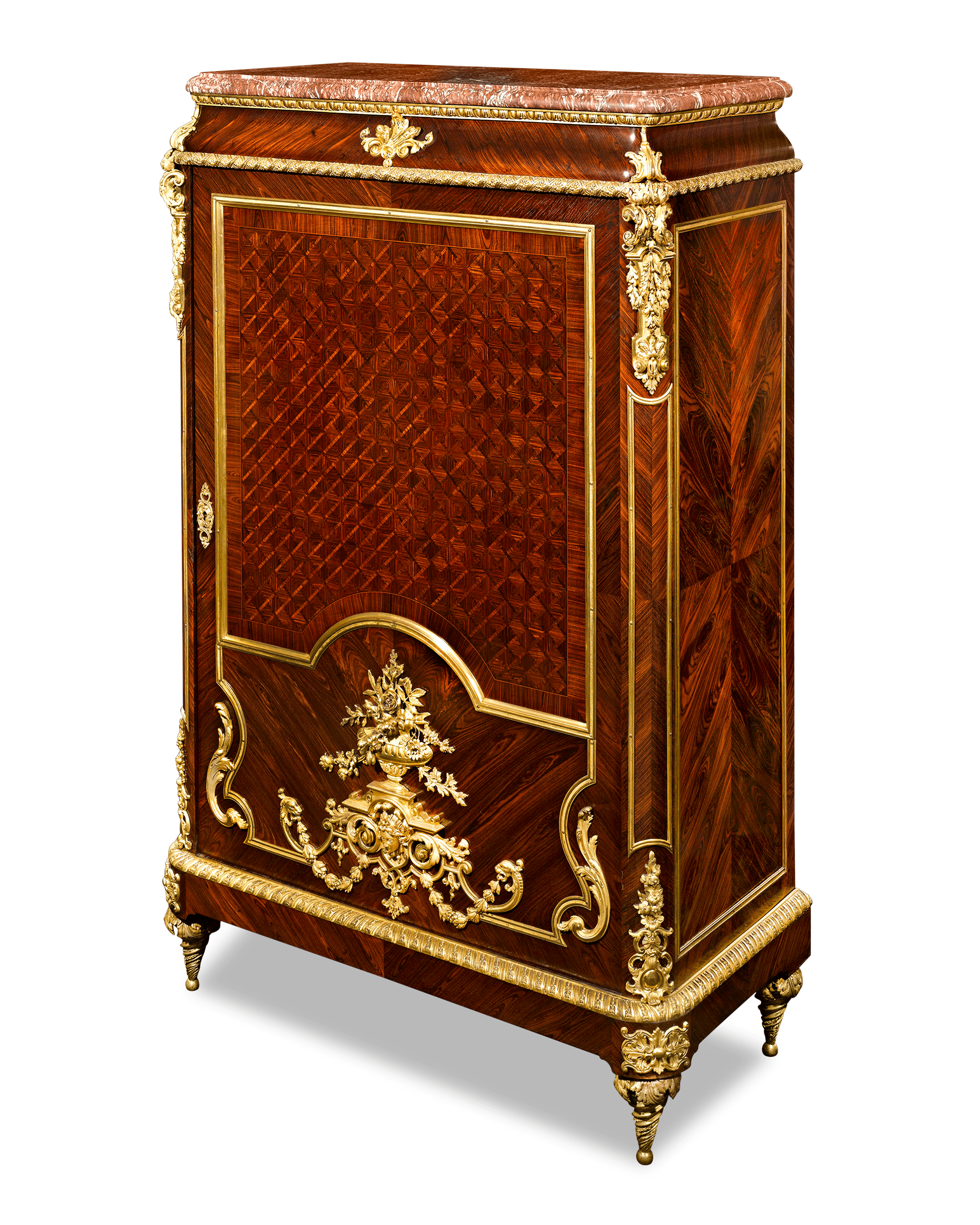 This exquisite French linen press showcases the 19th-century interpretation of the Louis XIV style