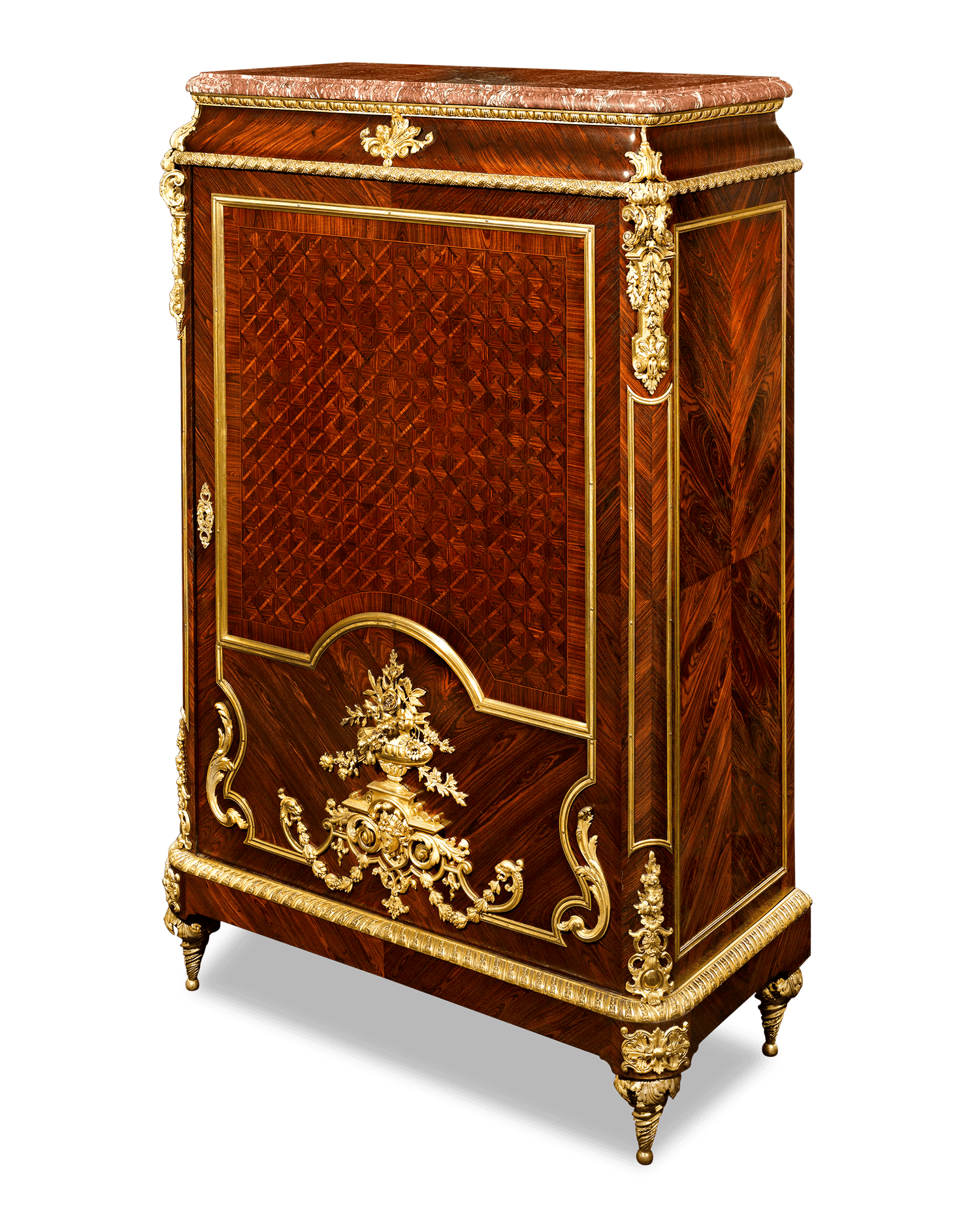 This exquisite French linen press showcases the 19th-century interpretation of the Louis XIV style