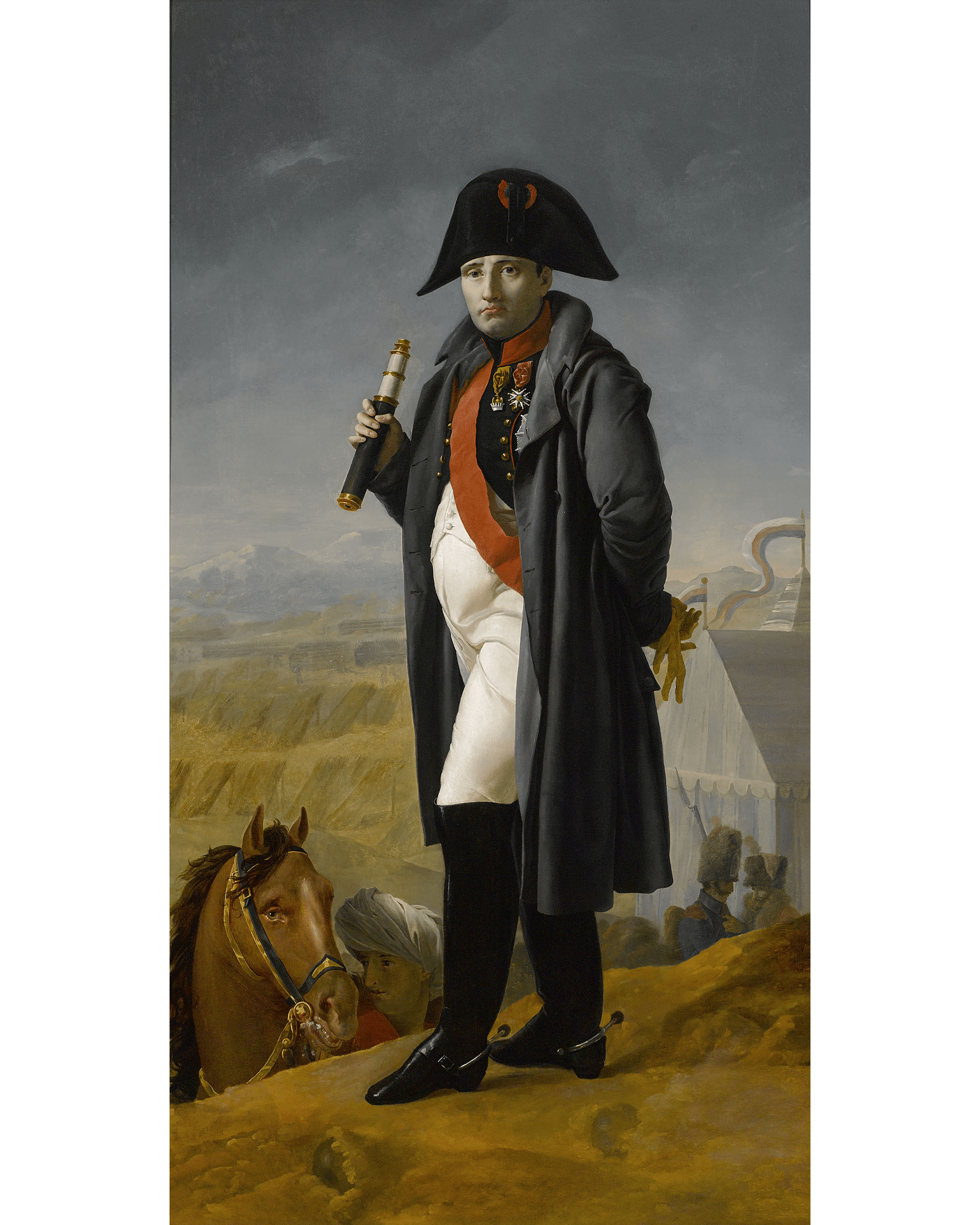 This extremely rare and monumental portrait of Napoleon I is the work of Joseph Franque