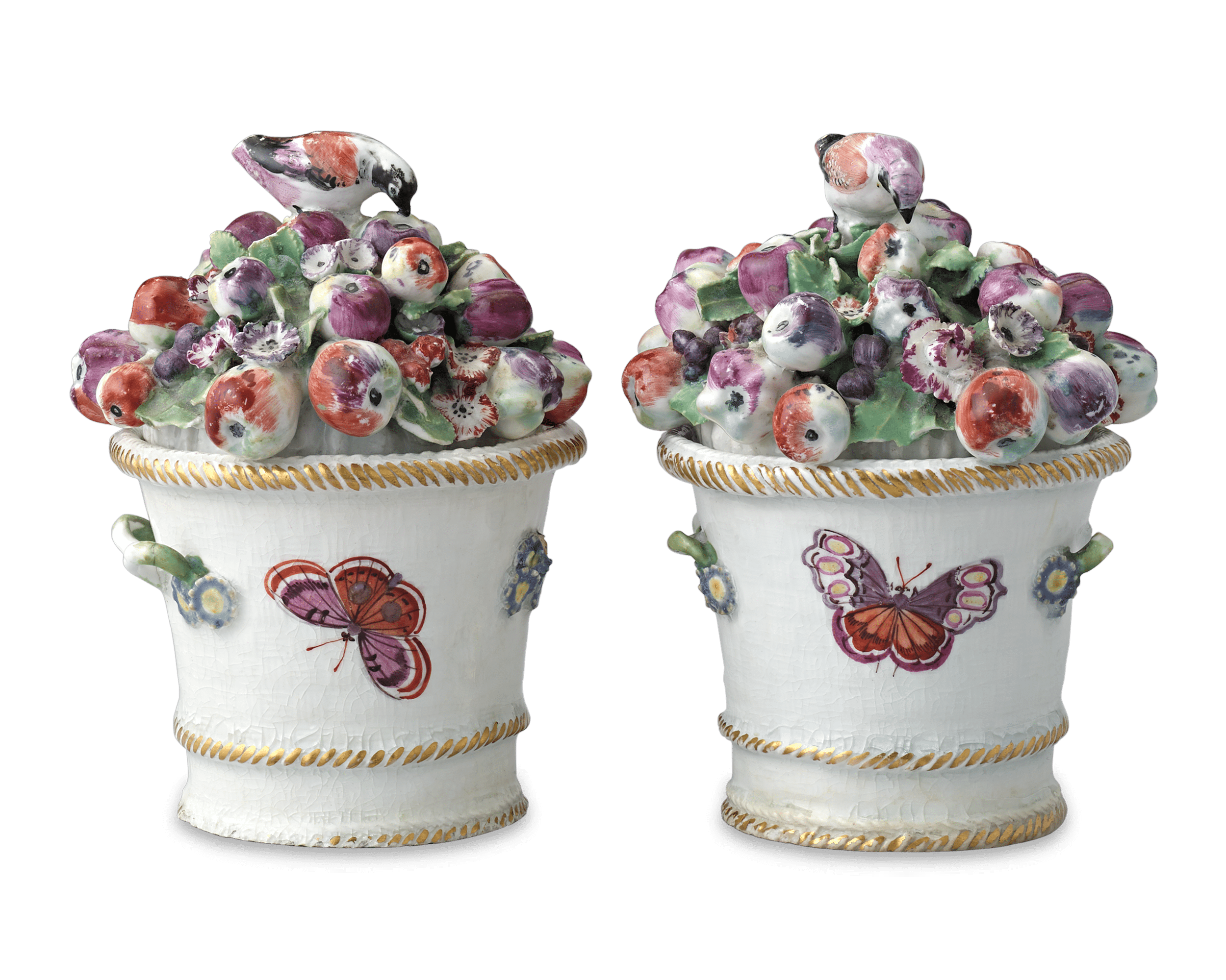 Chelsea Porcelain Flower Baskets