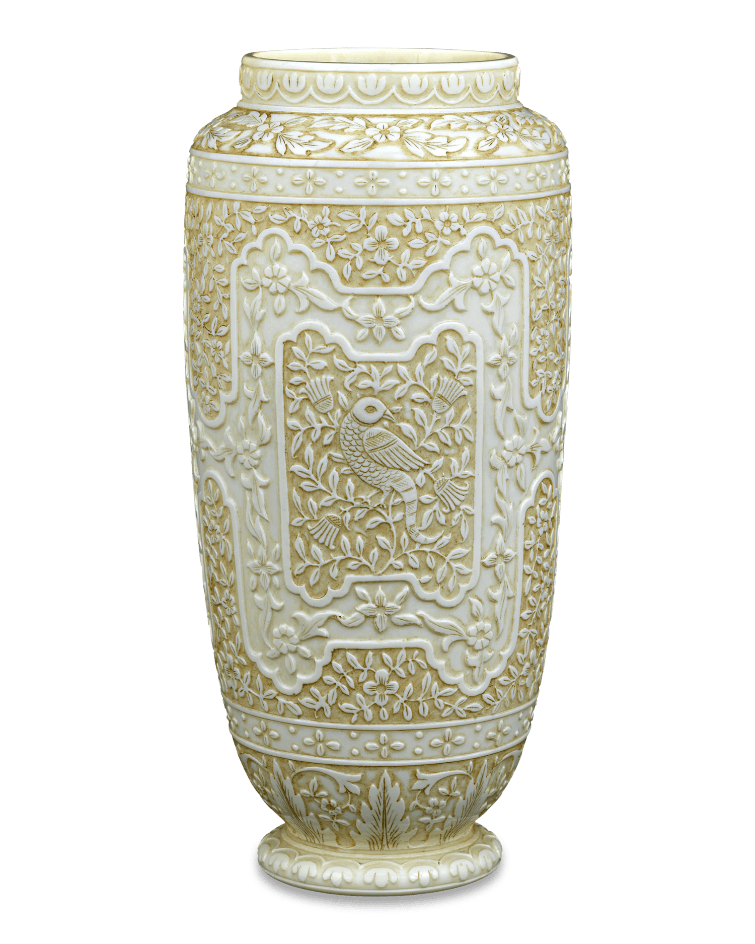 Ivory Cameo Glass Vases by Webb