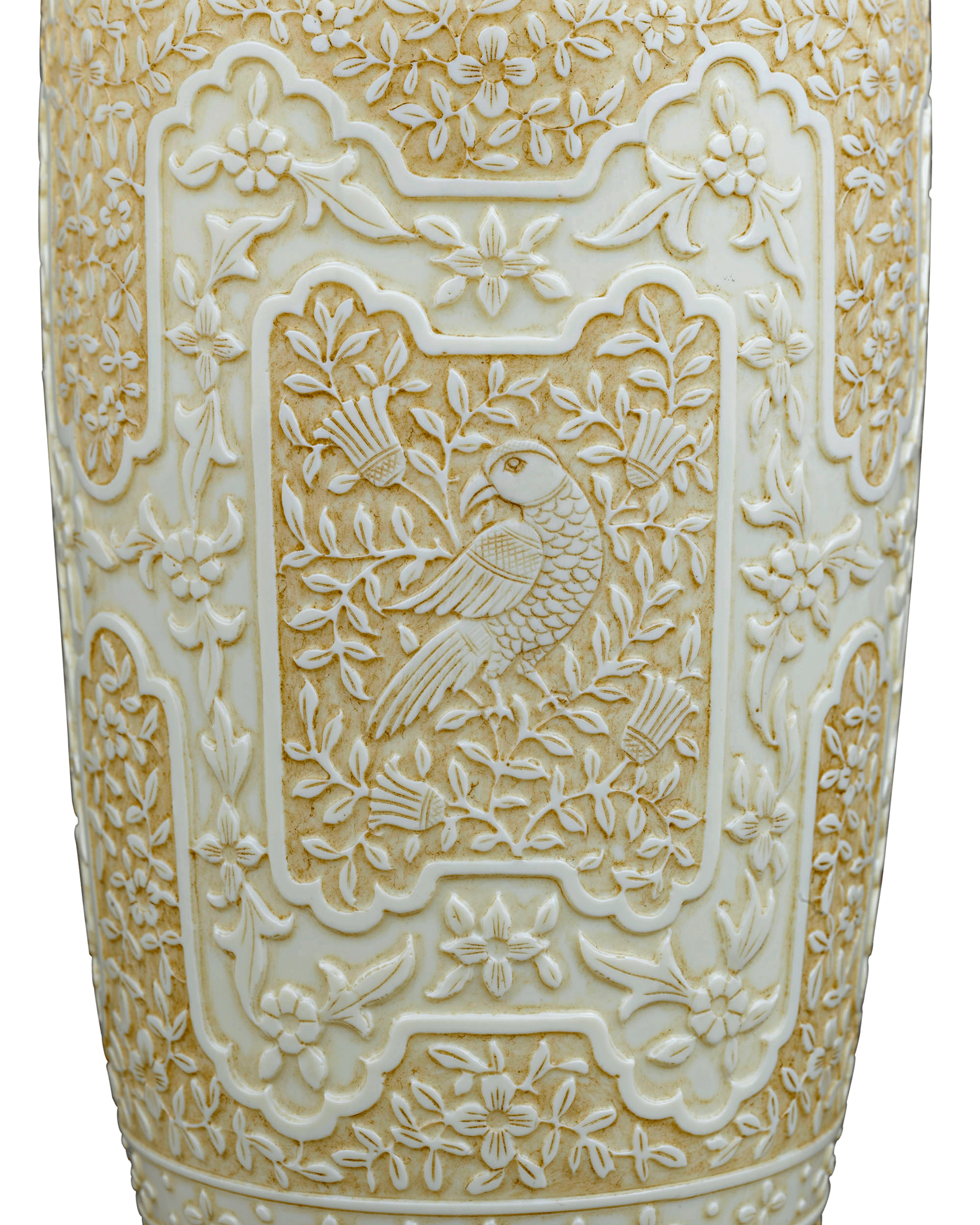 Ivory Cameo Glass Vases by Webb