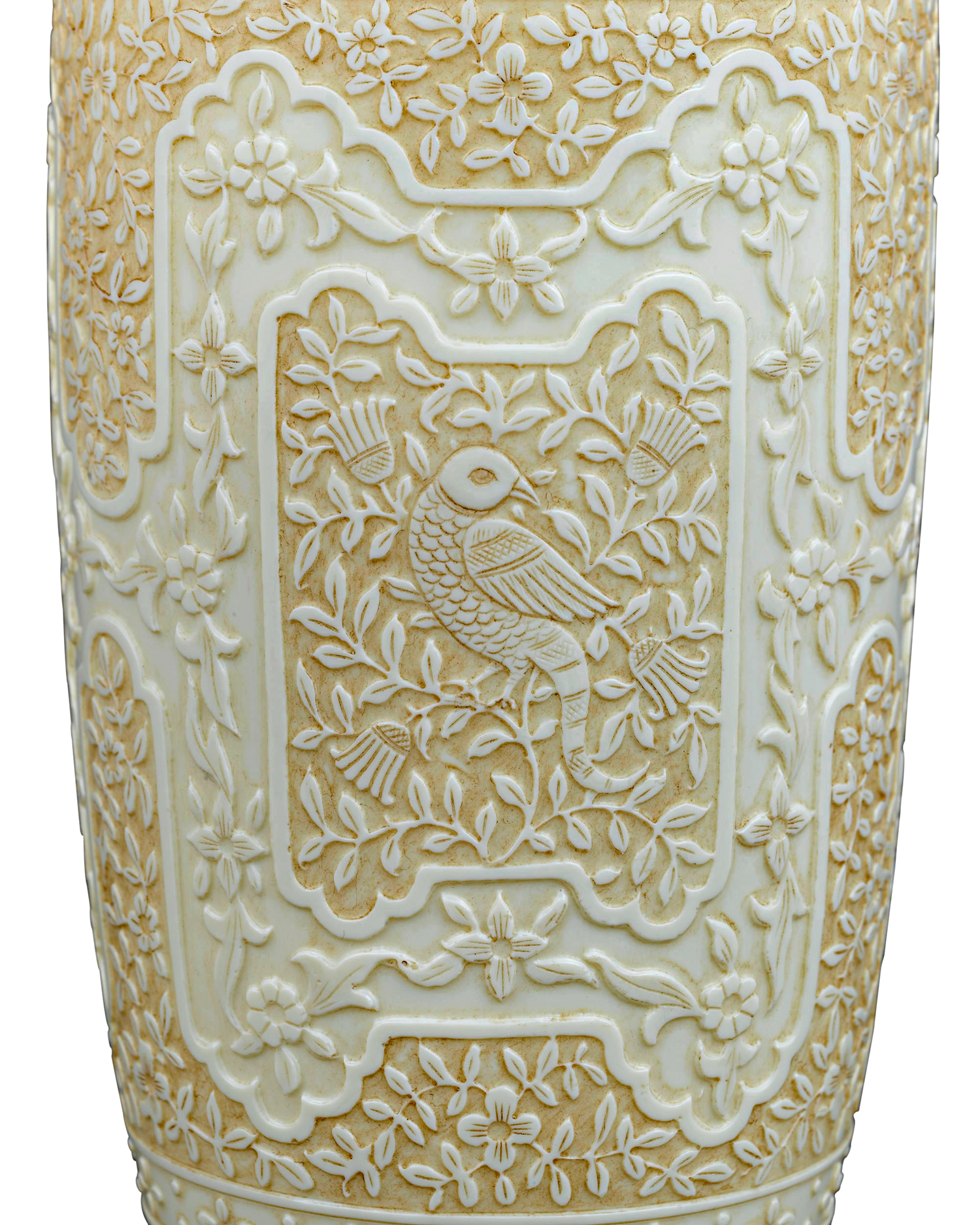 Ivory Cameo Glass Vases by Webb