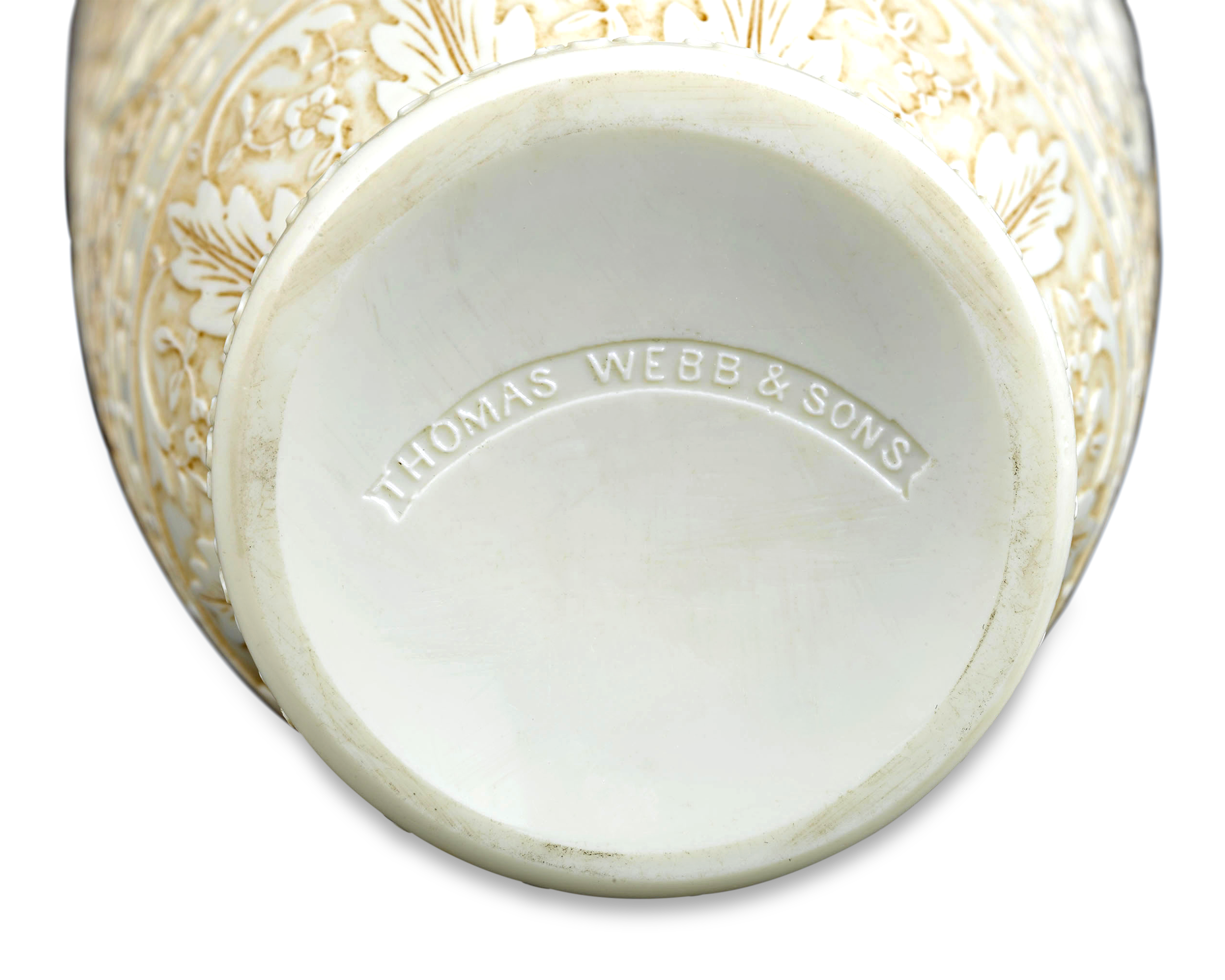 Ivory Cameo Glass Vases by Webb