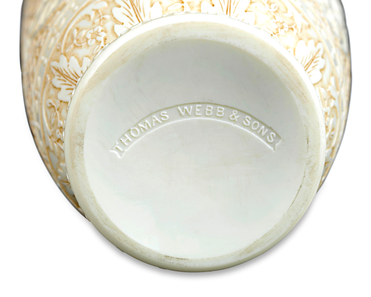 Ivory Cameo Glass Vases by Webb