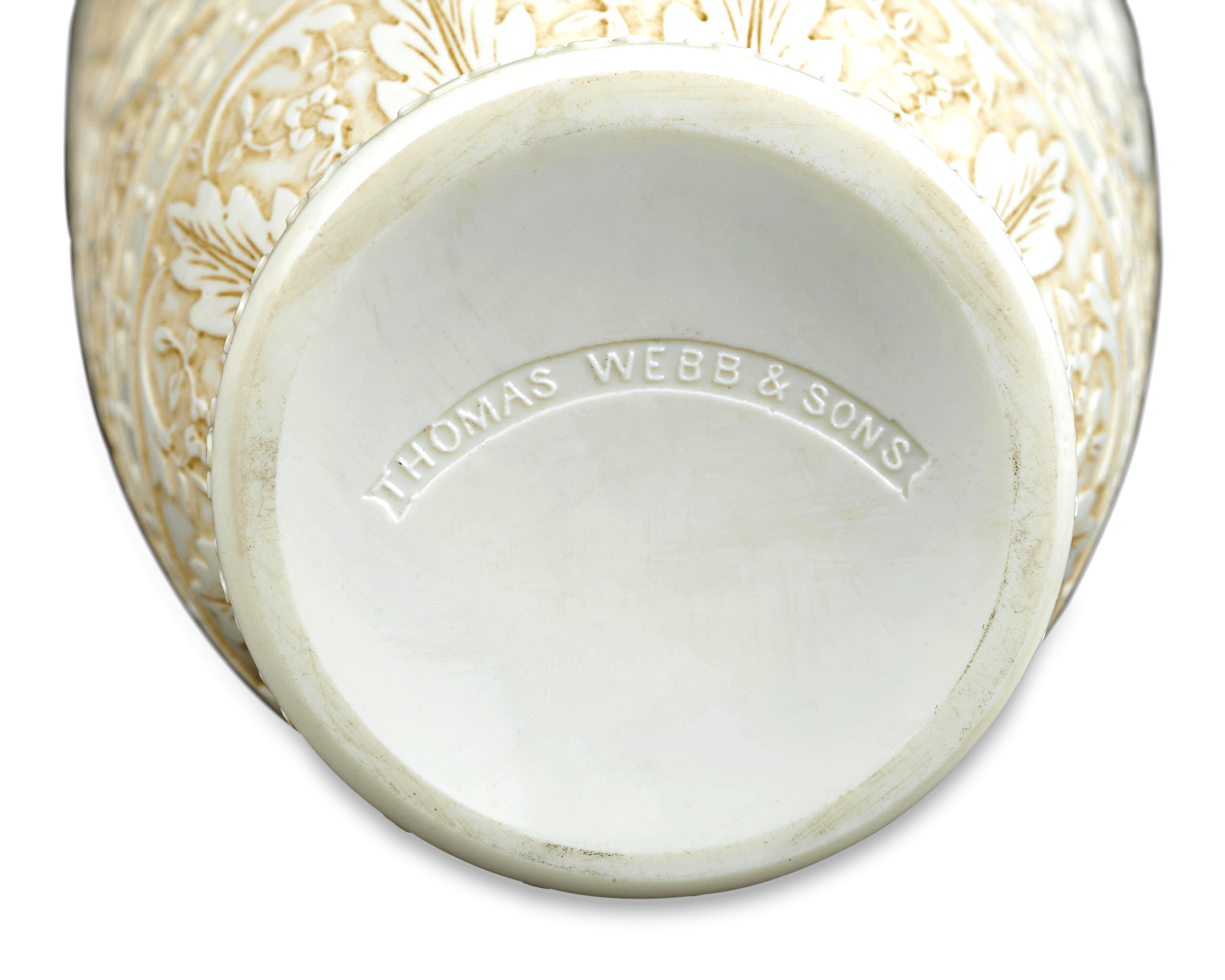 Ivory Cameo Glass Vases by Webb