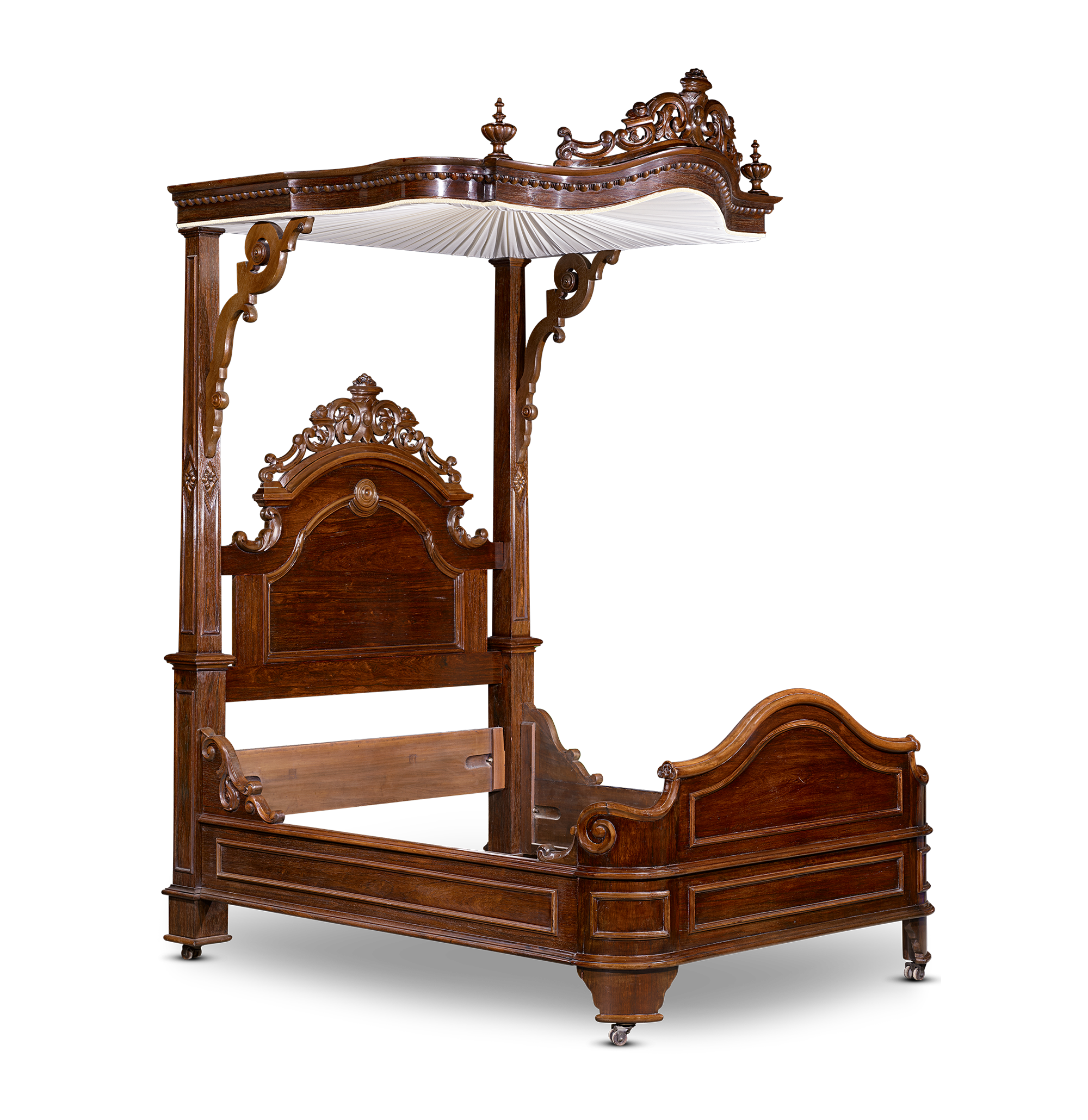 Rococo Revival Half Tester Bed