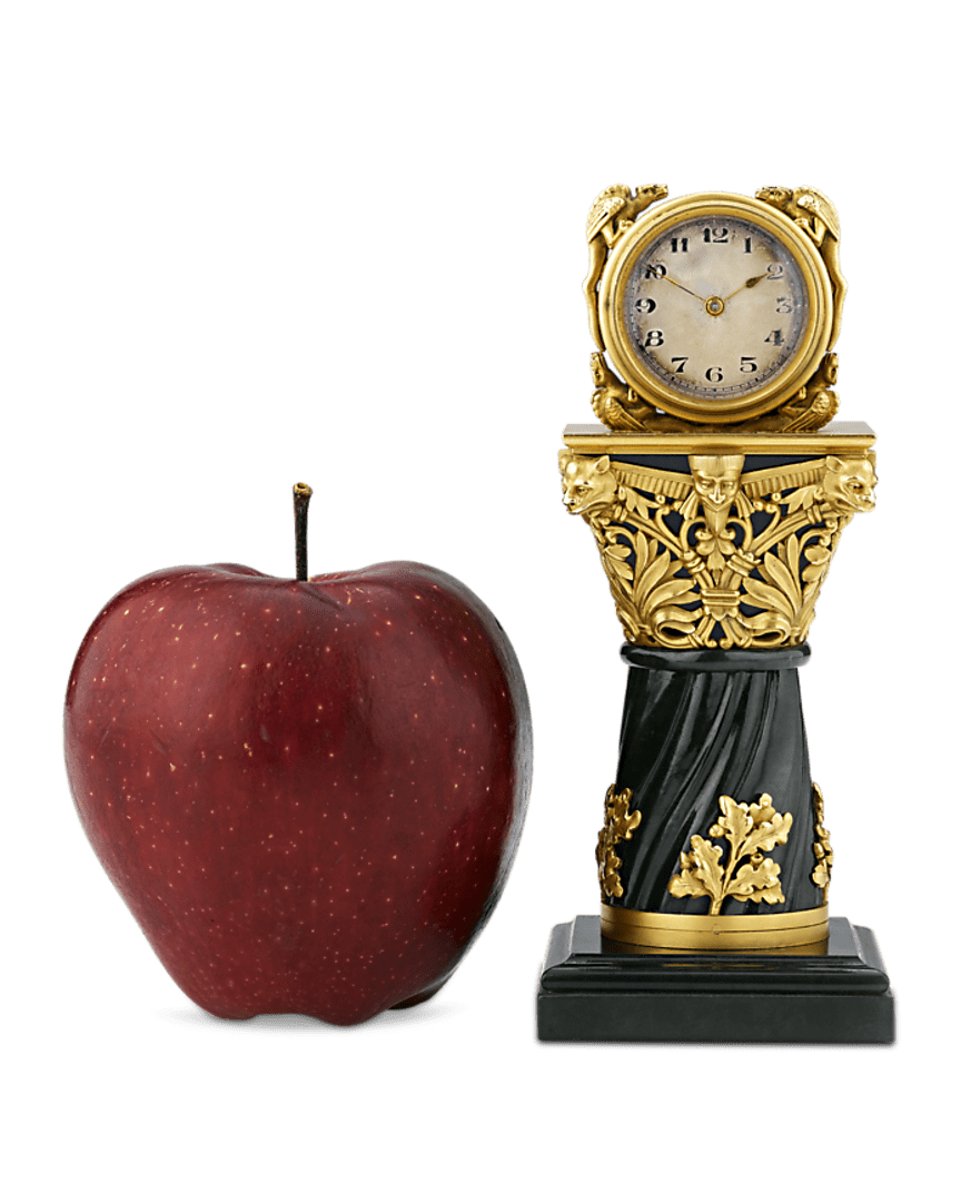 Paul Frey Miniature Gold and Jade Clock