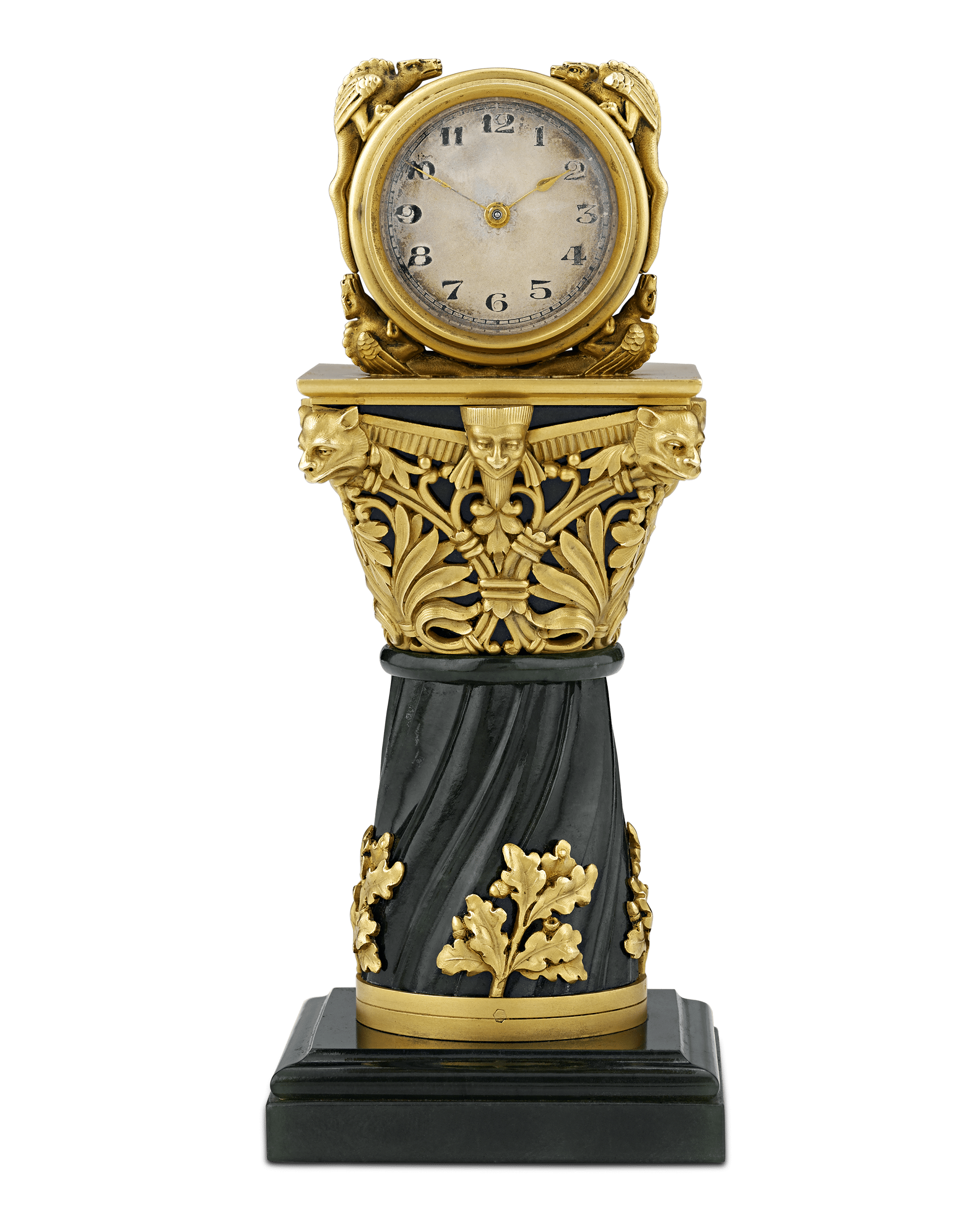 Paul Frey Miniature Gold and Jade Clock