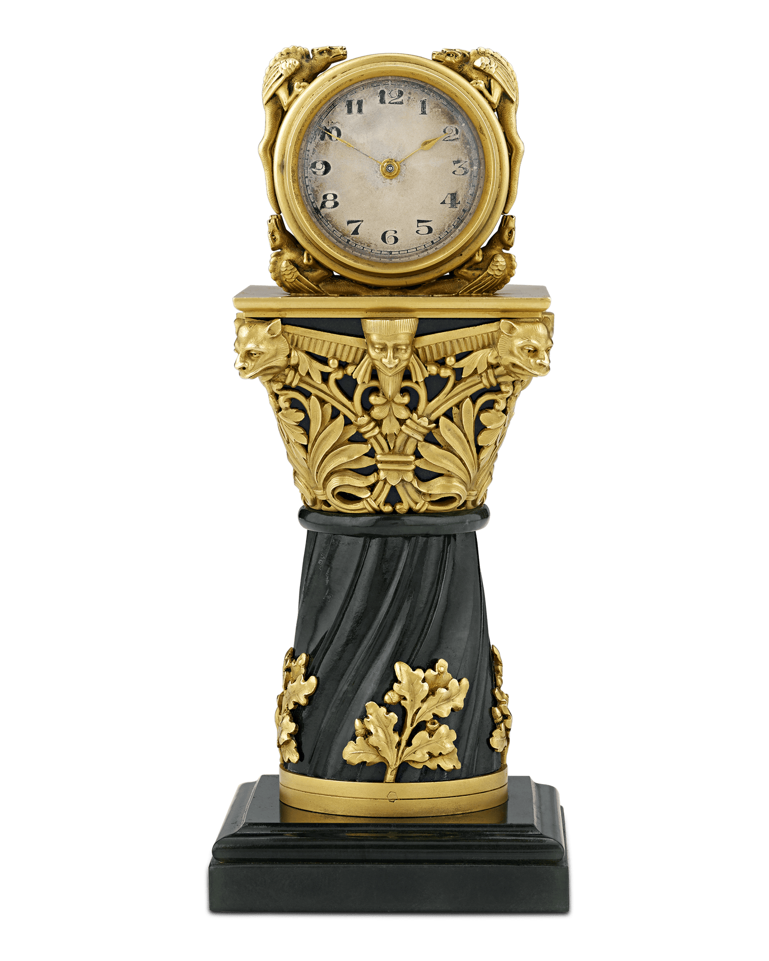 Paul Frey Miniature Gold and Jade Clock