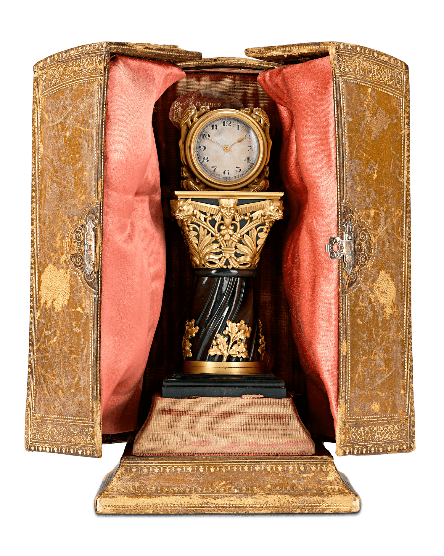 Paul Frey Miniature Gold and Jade Clock