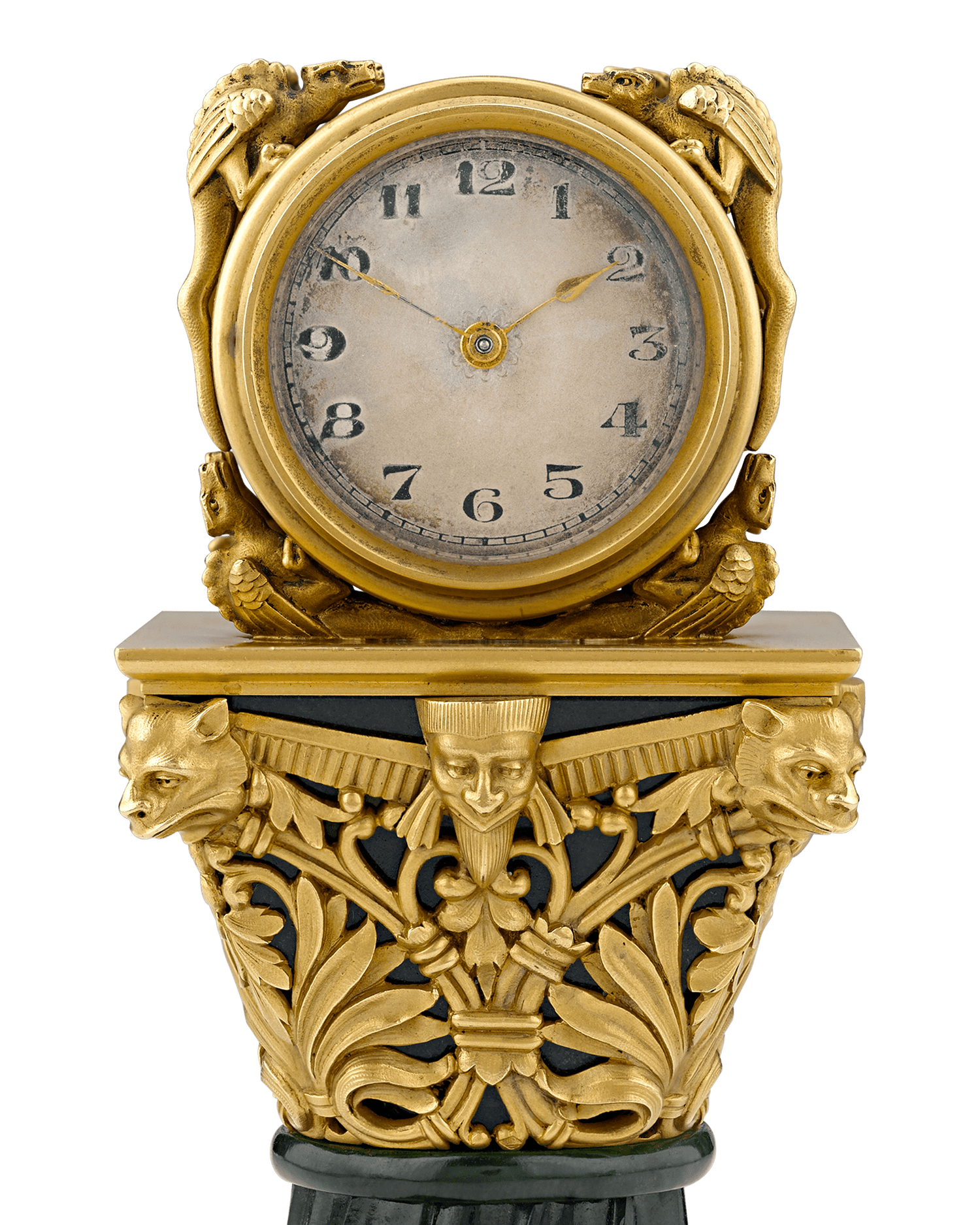 Paul Frey Miniature Gold and Jade Clock