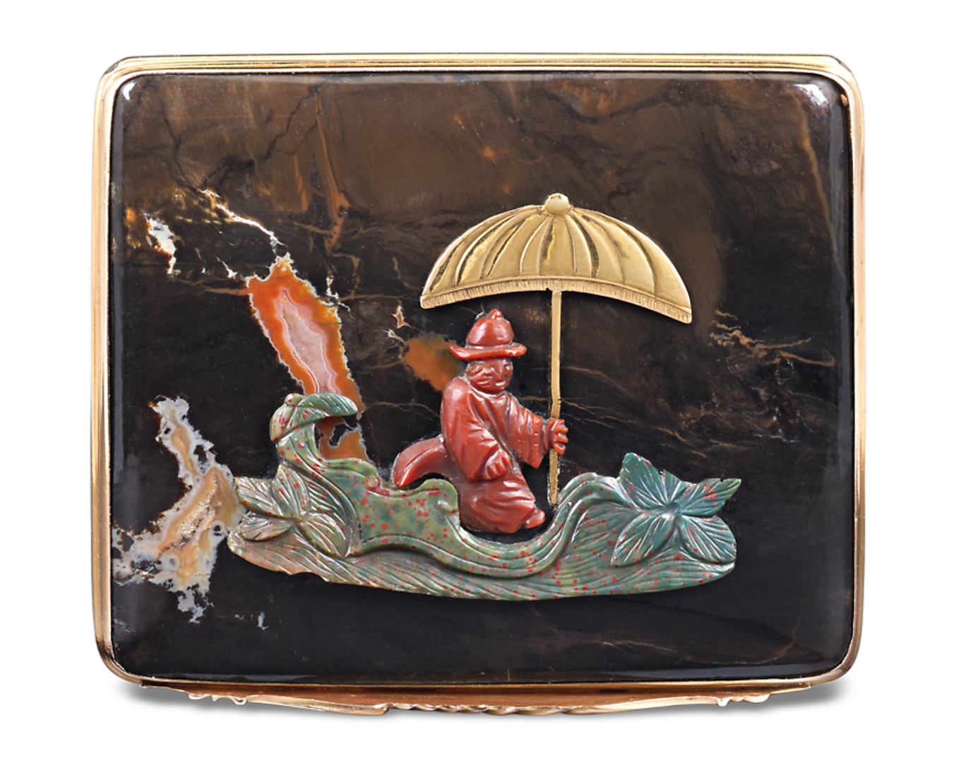 French Chinoiserie Hardstone Snuff Box