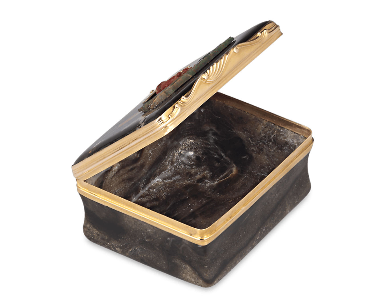 French Chinoiserie Hardstone Snuff Box