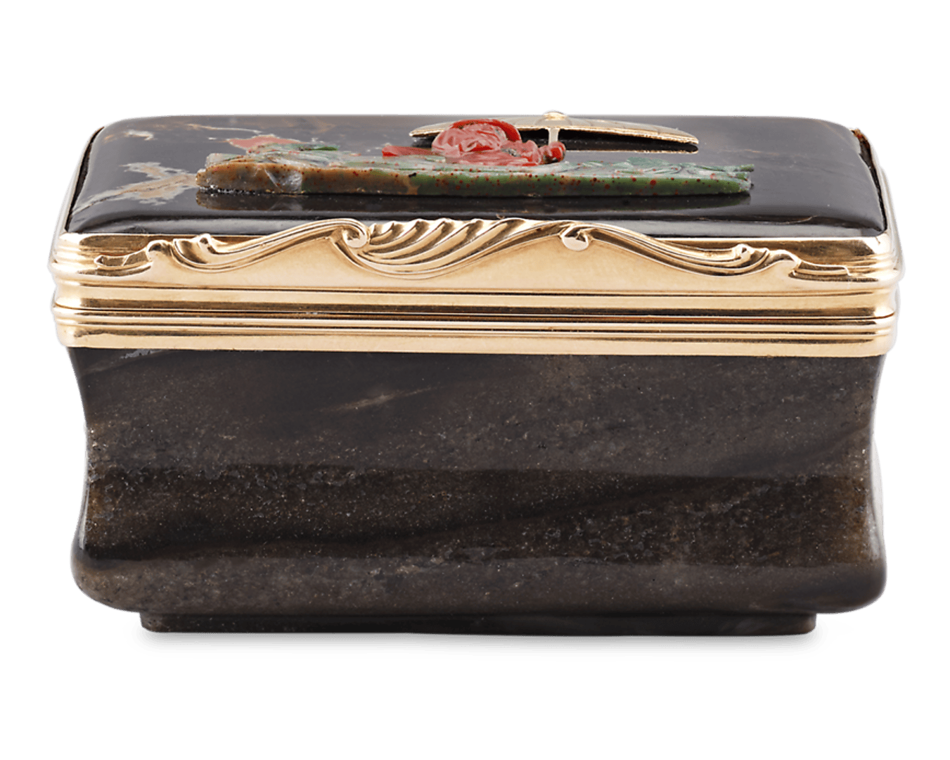 French Chinoiserie Hardstone Snuff Box