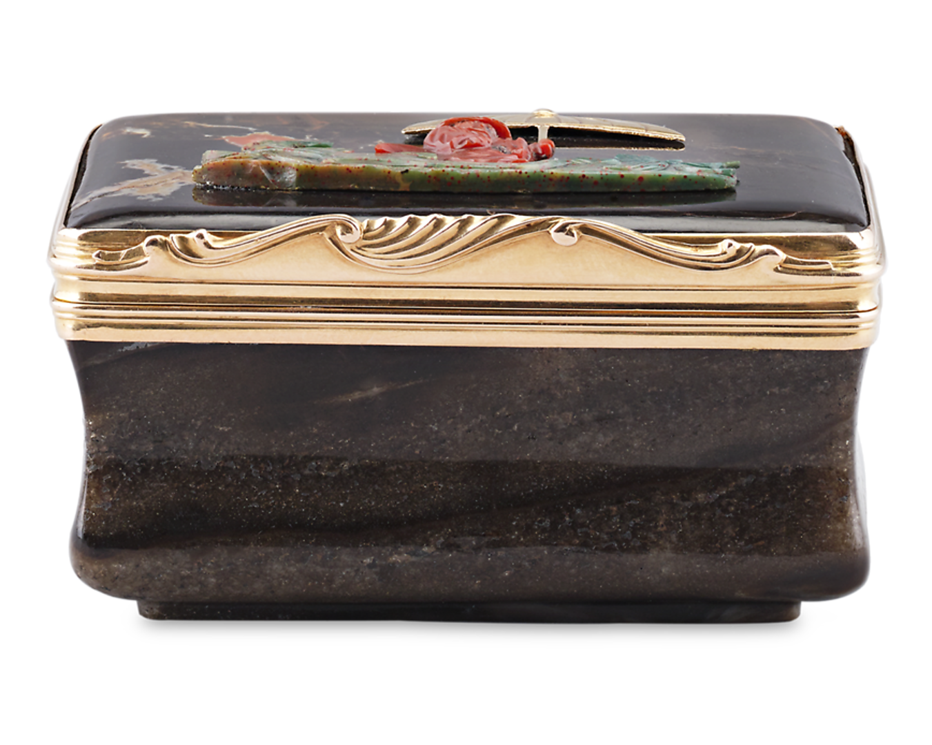 French Chinoiserie Hardstone Snuff Box