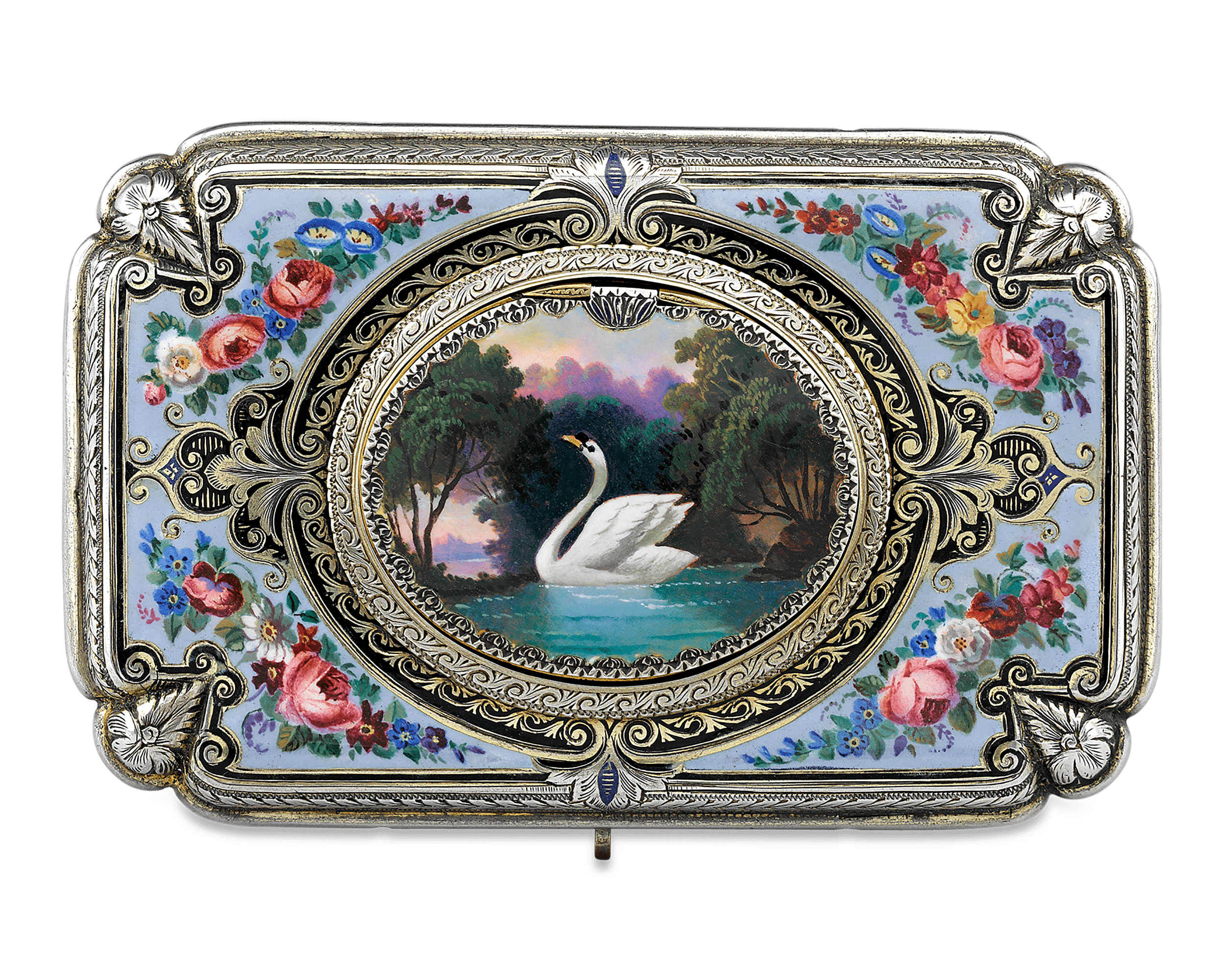 Silver Fusée Singing Bird Box by Charles Bruguier