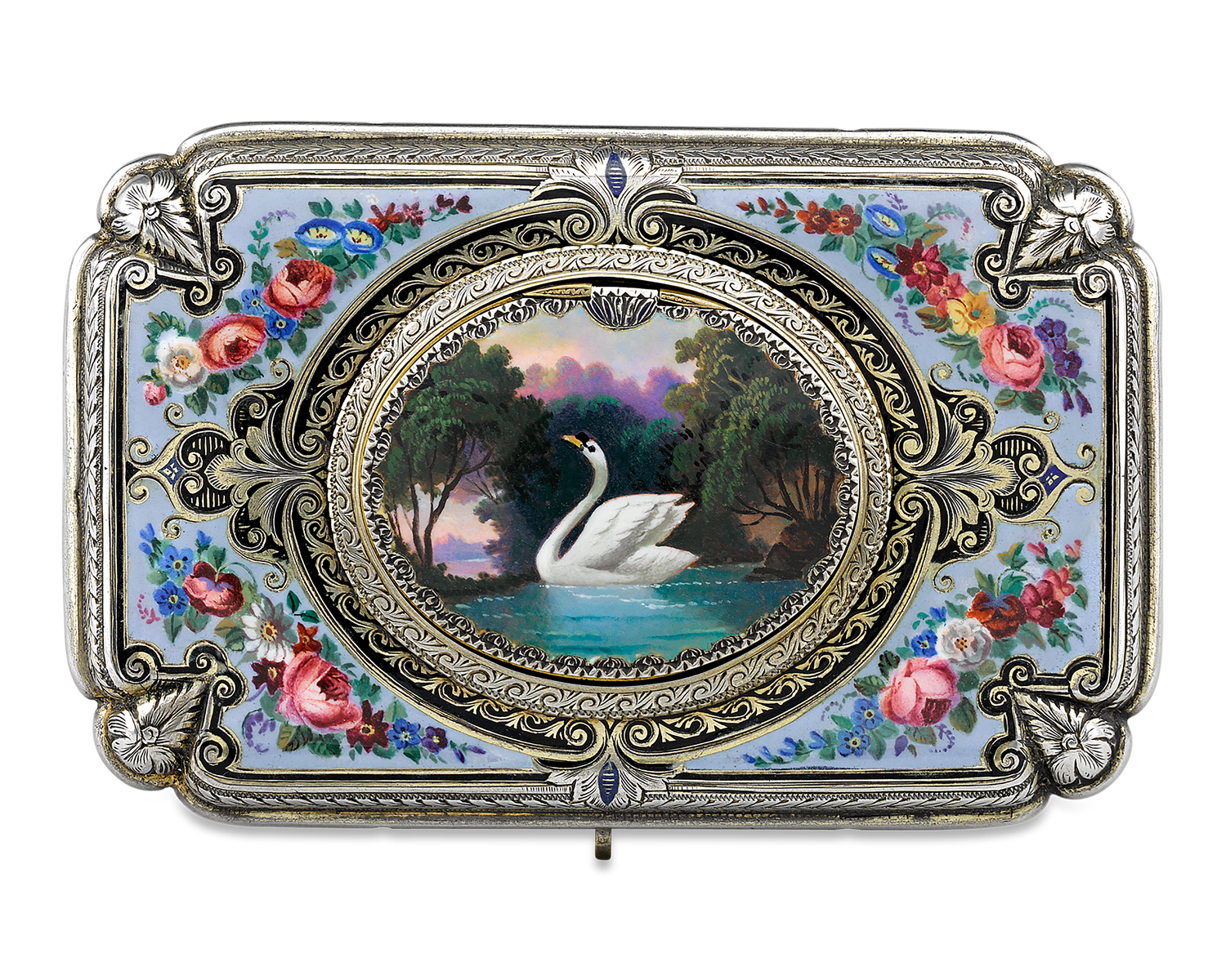 Silver Fusée Singing Bird Box by Charles Bruguier