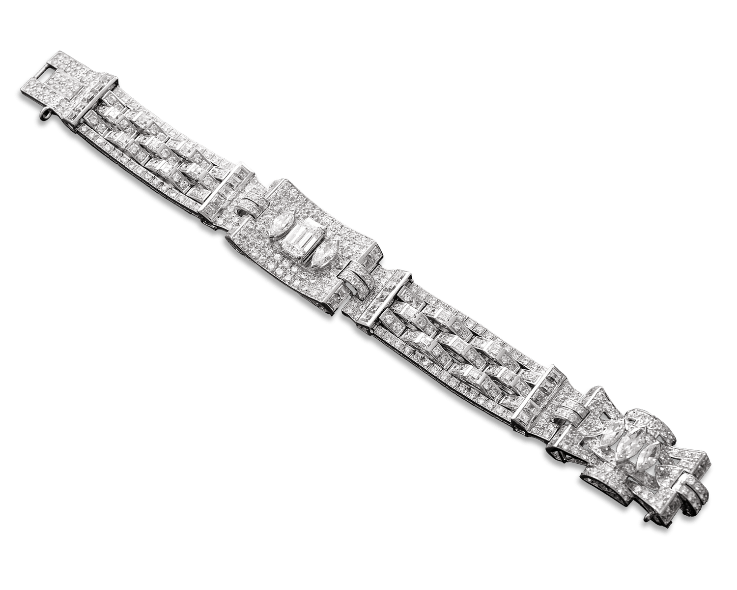 Art Deco Diamond Buckle Bracelet