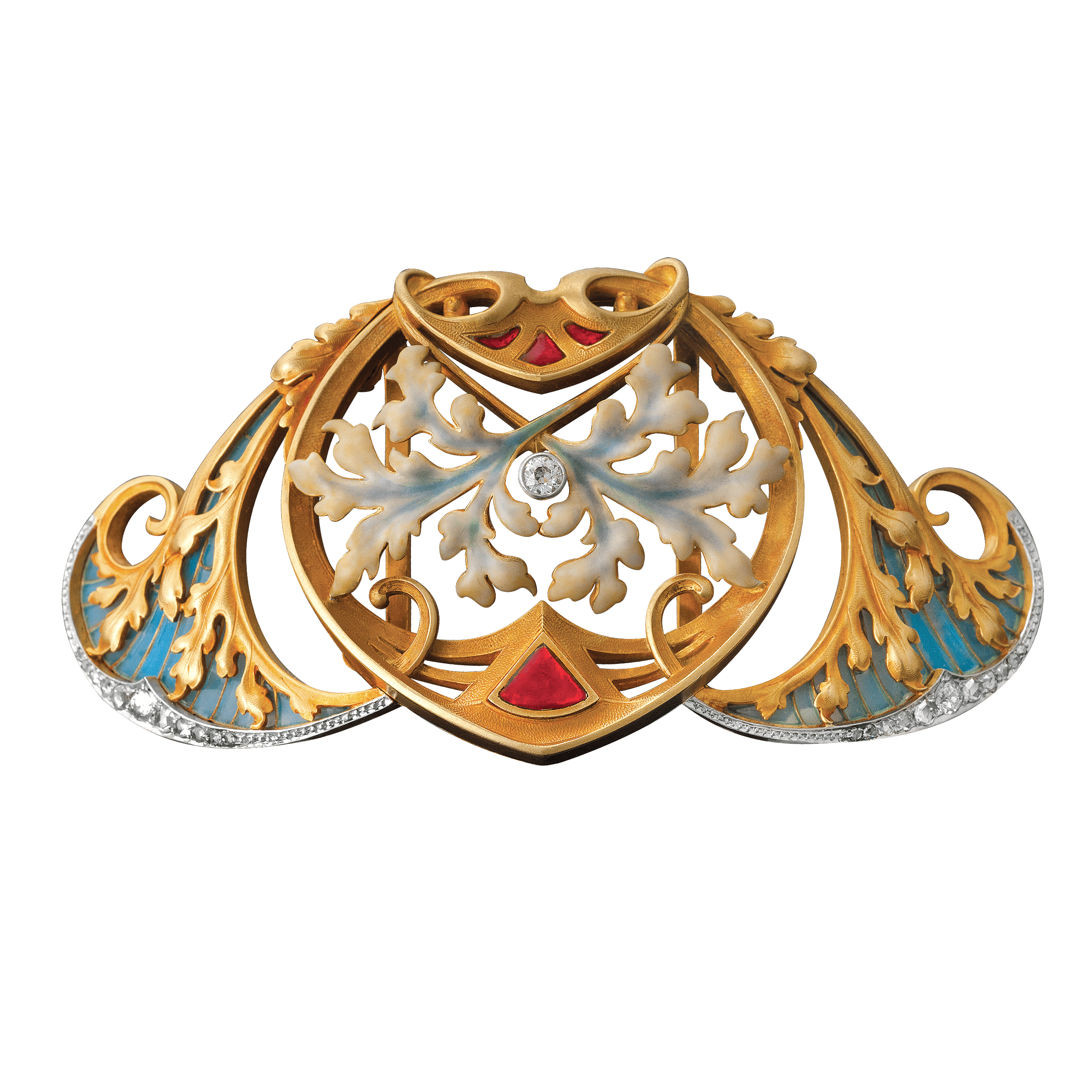 Art Nouveau Plique-à-Jour Enamel Pendant