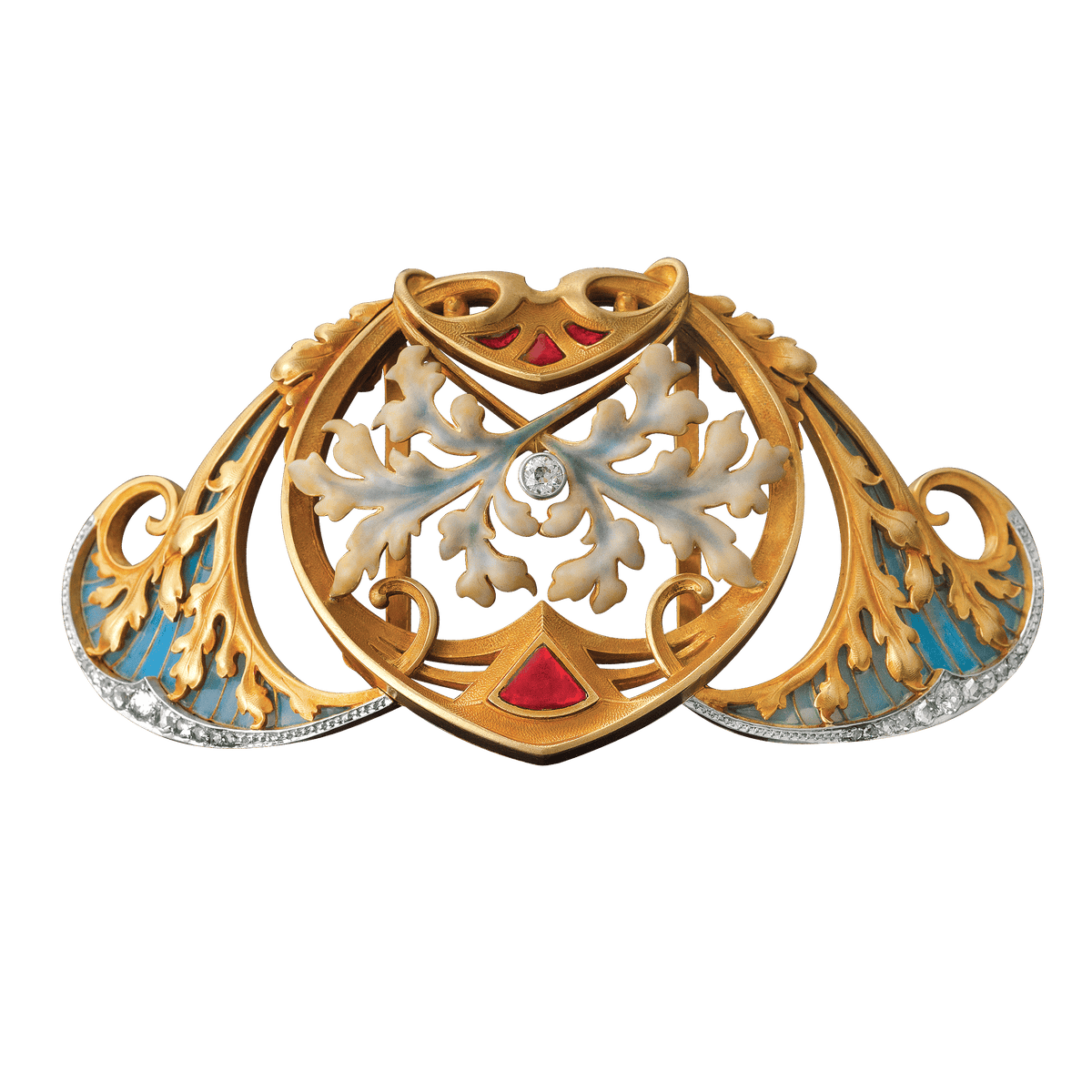 Art Nouveau Plique-à-Jour Enamel Pendant