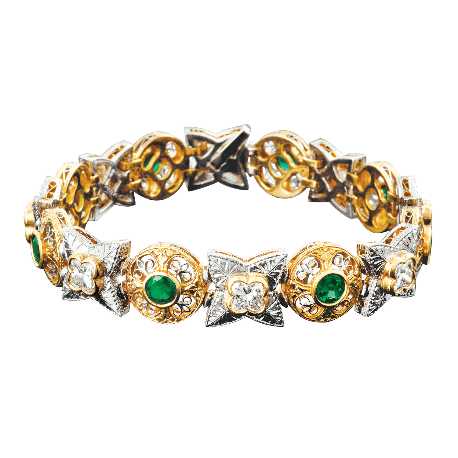Beaudry Emerald and Diamond Bracelet