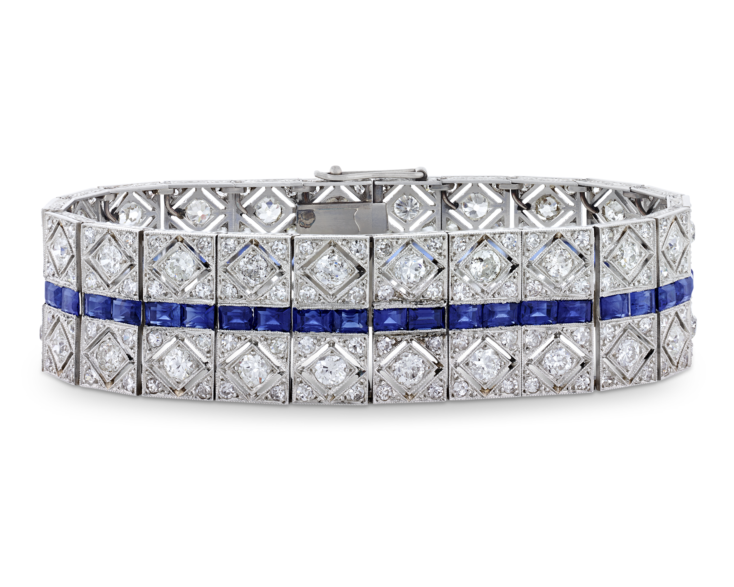 Art Deco Diamond and Sapphire Bracelet