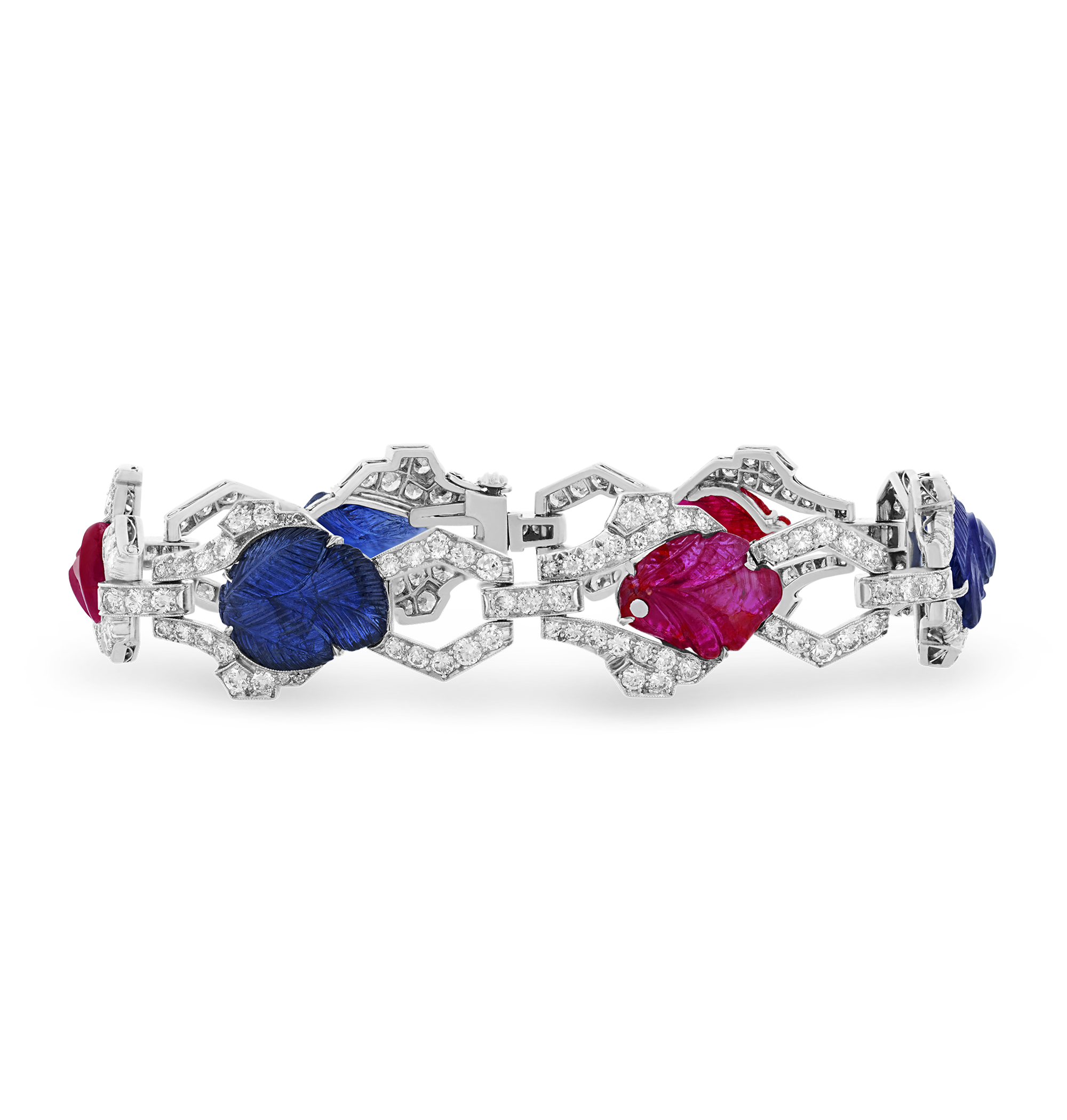 Art Deco Ruby & Sapphire Bracelet