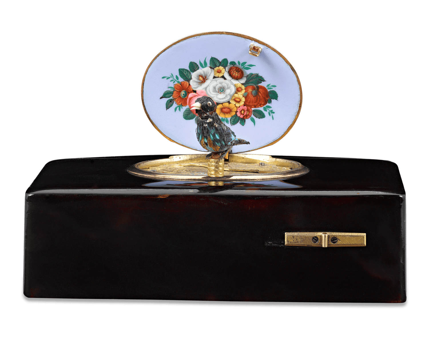 Bruguier Tortoiseshell Swiss Fusée Singing Bird Box