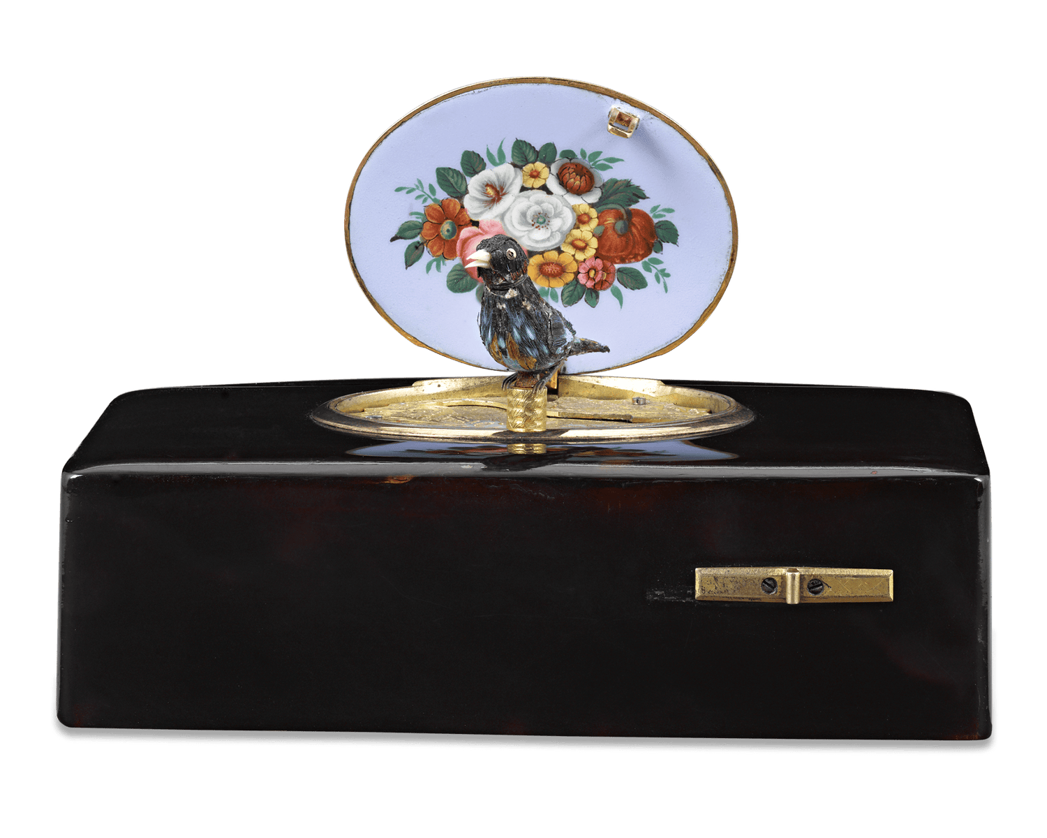 Bruguier Tortoiseshell Swiss Fusée Singing Bird Box