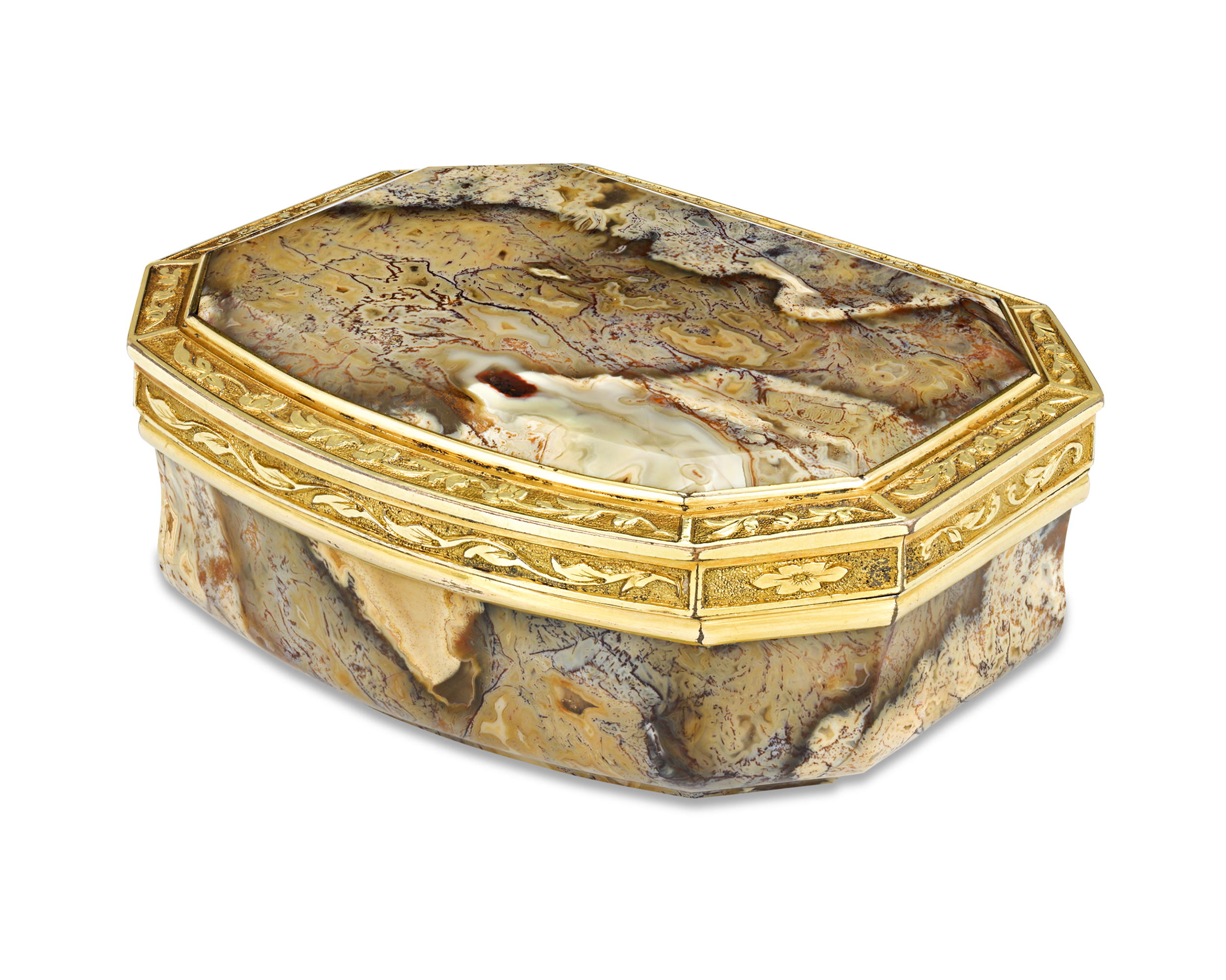 18th-Century English Agate Snuff Box