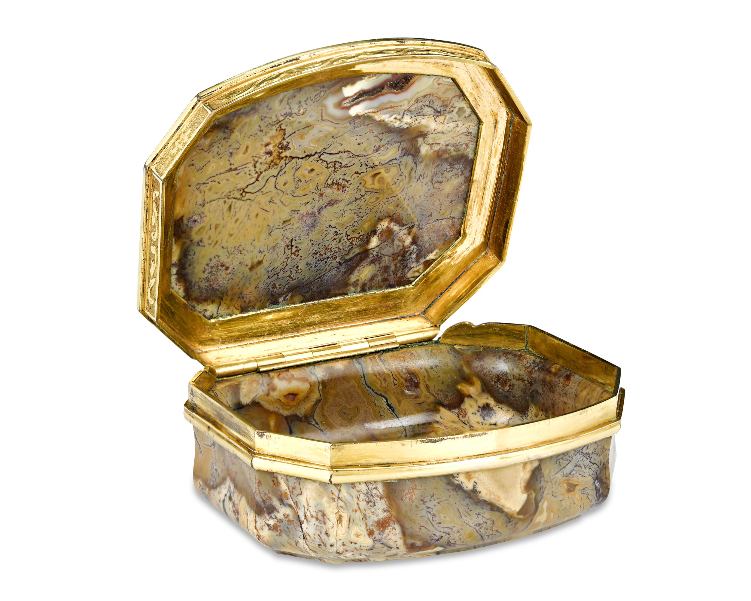 18th-Century English Agate Snuff Box