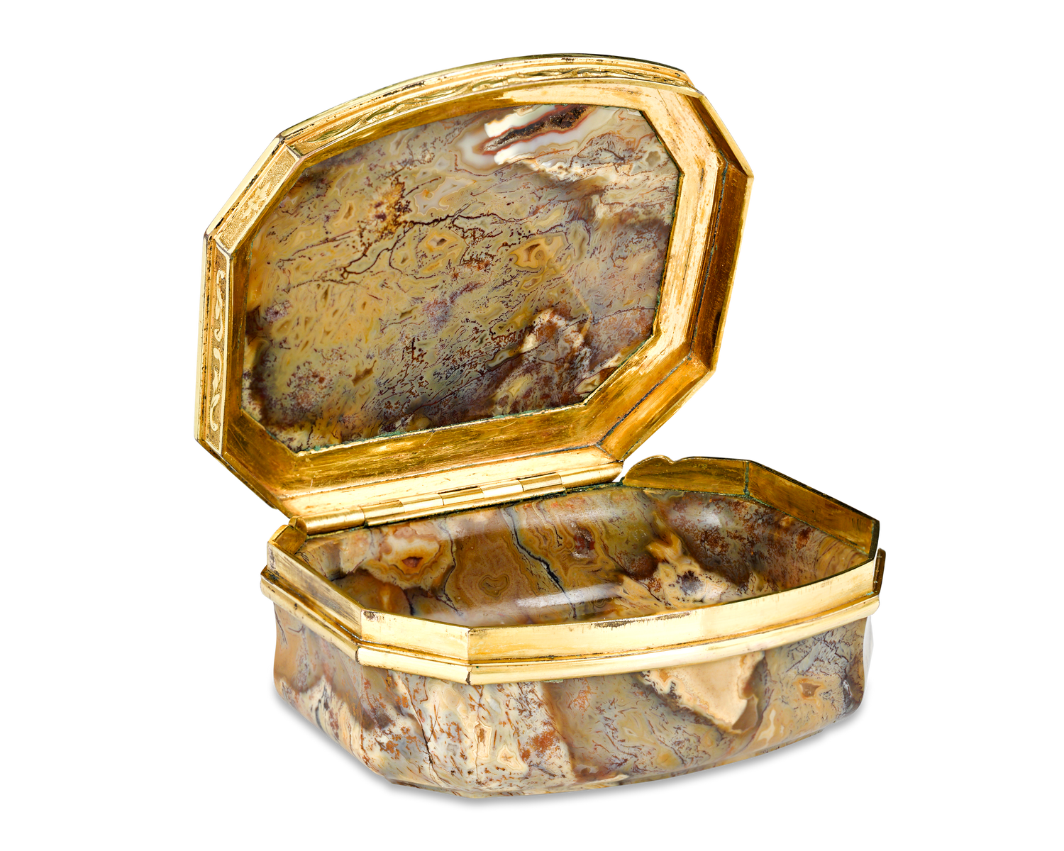 18th-Century English Agate Snuff Box