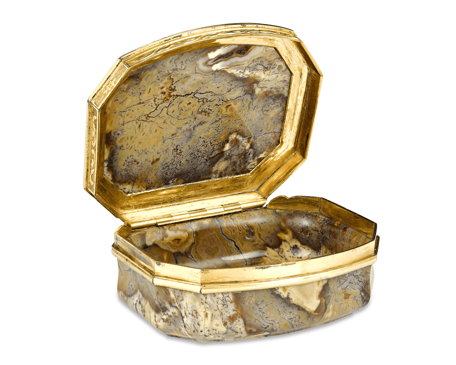 18th-Century English Agate Snuff Box