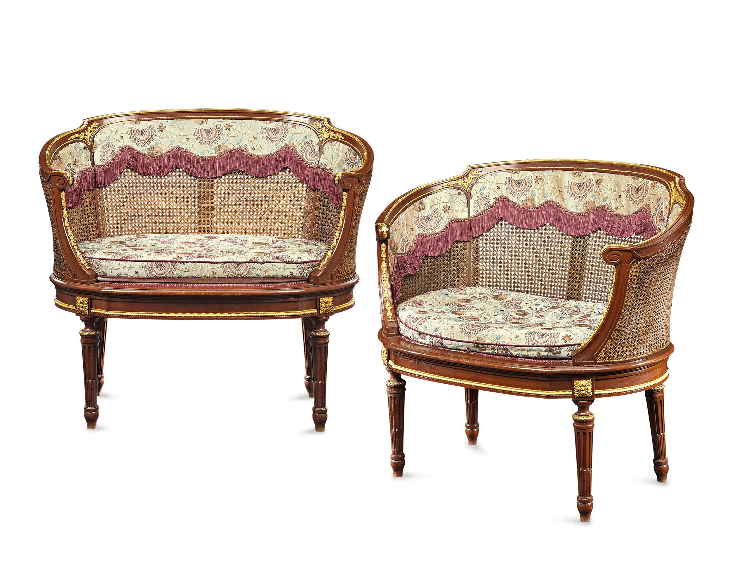 Louis XV-Style French Caned Settees