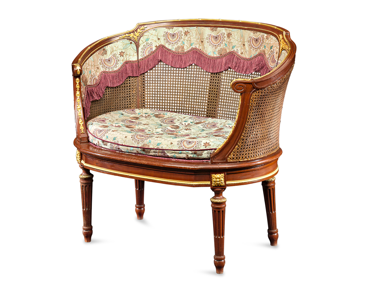 Louis XVI-Style French Caned Settees