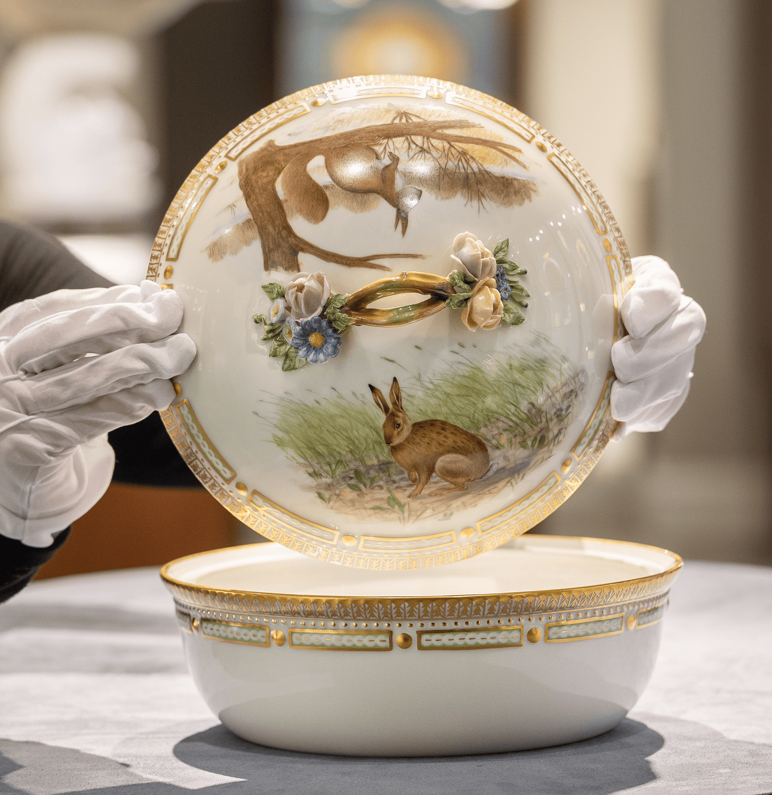 Flora Danica Game Series Covered Vegetable Dish