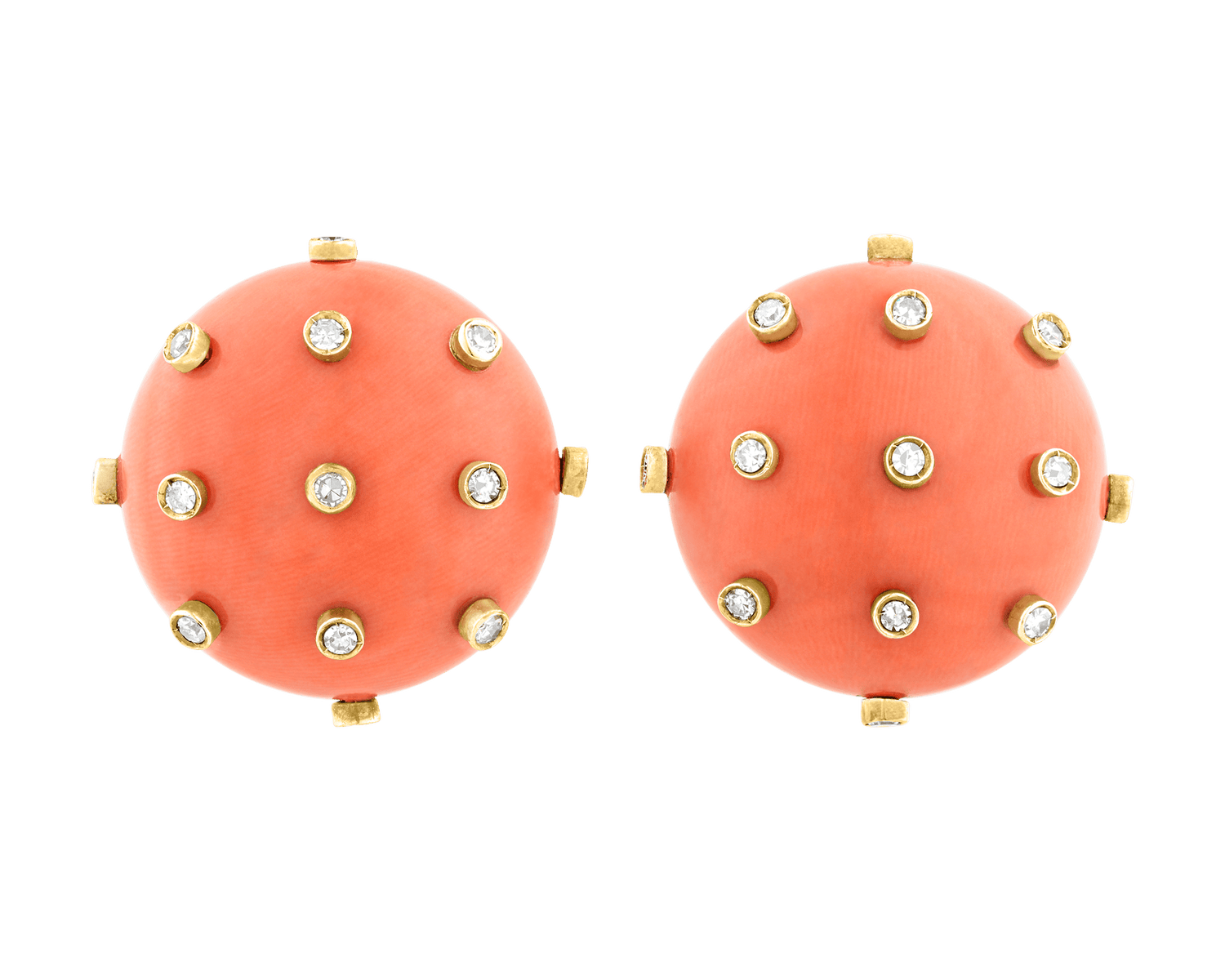 Tiffany & Co. Coral and Diamond Earrings
