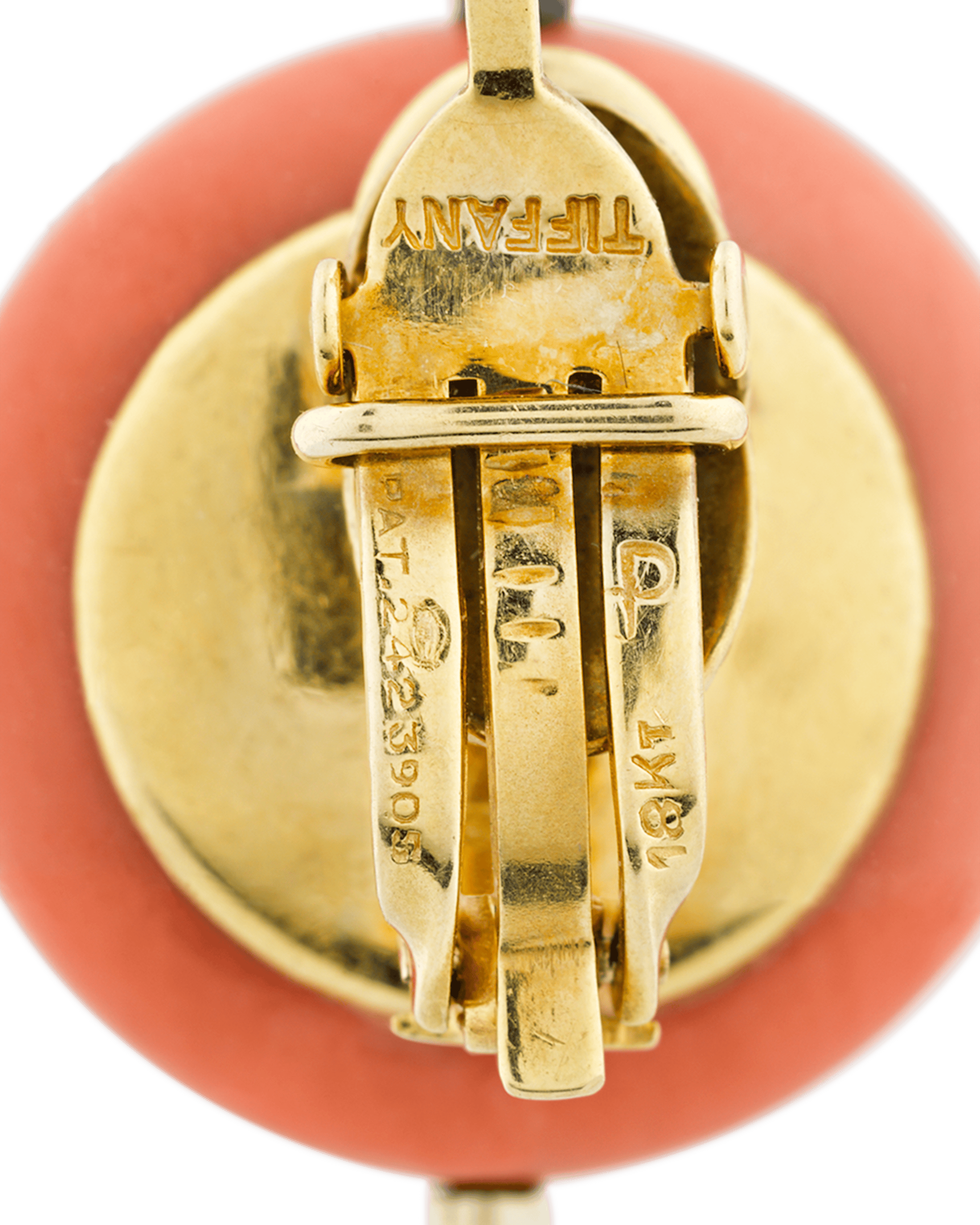 Tiffany & Co. Coral and Diamond Earrings