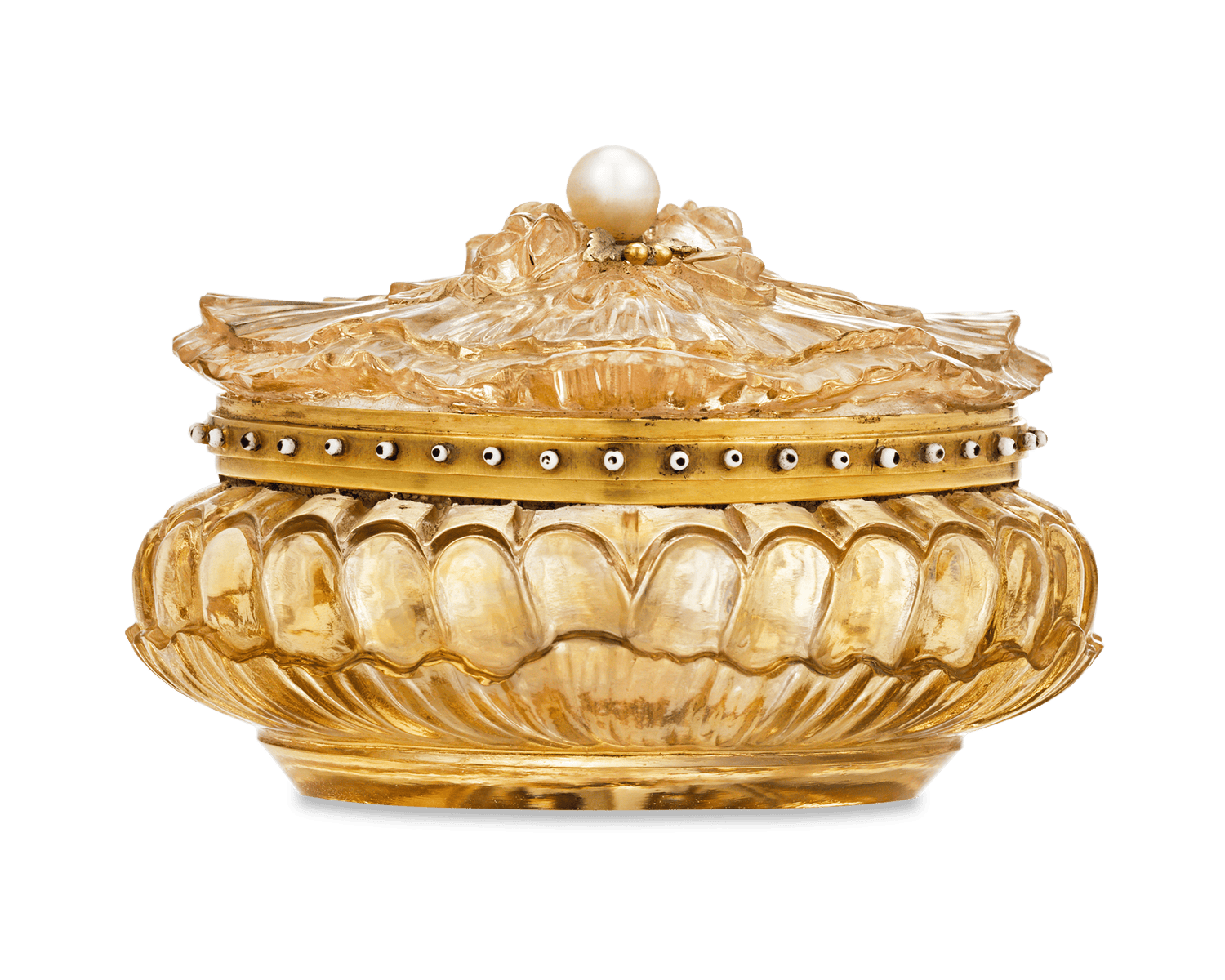 Carved Citrine Box