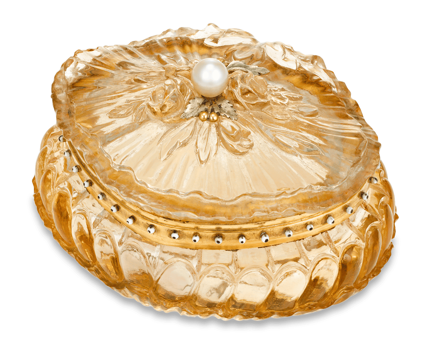 Carved Citrine Box