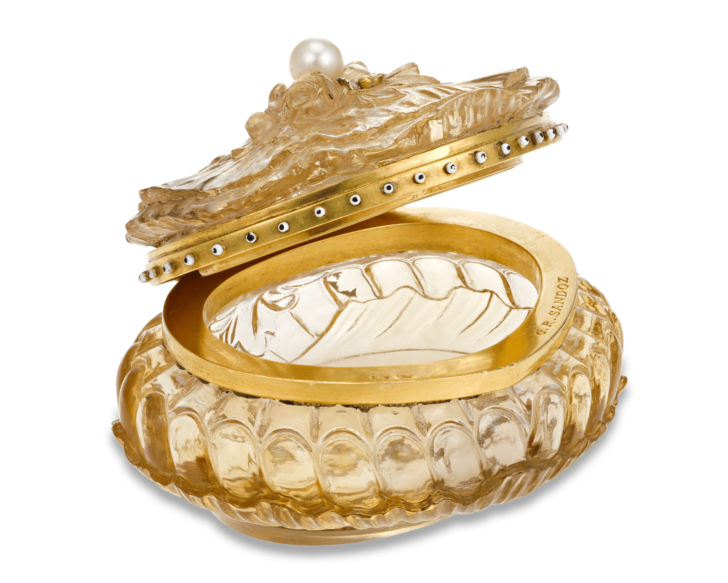 Carved Citrine Box