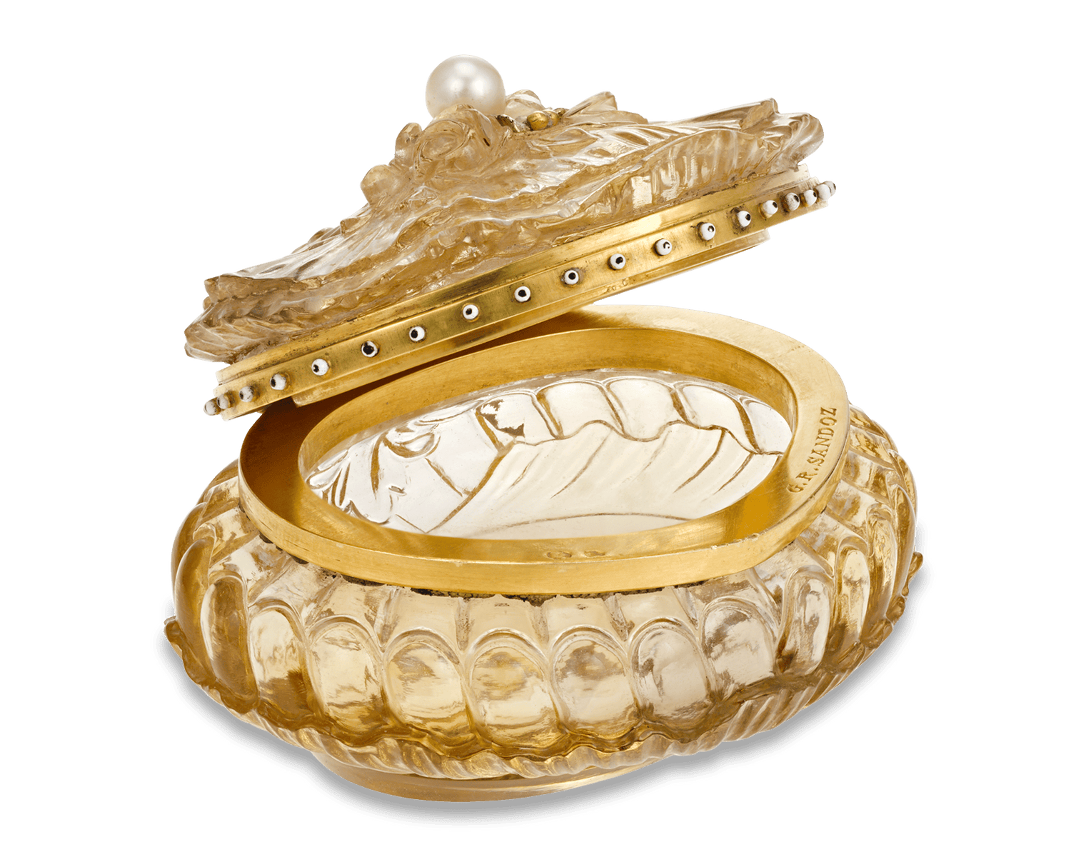 Carved Citrine Box