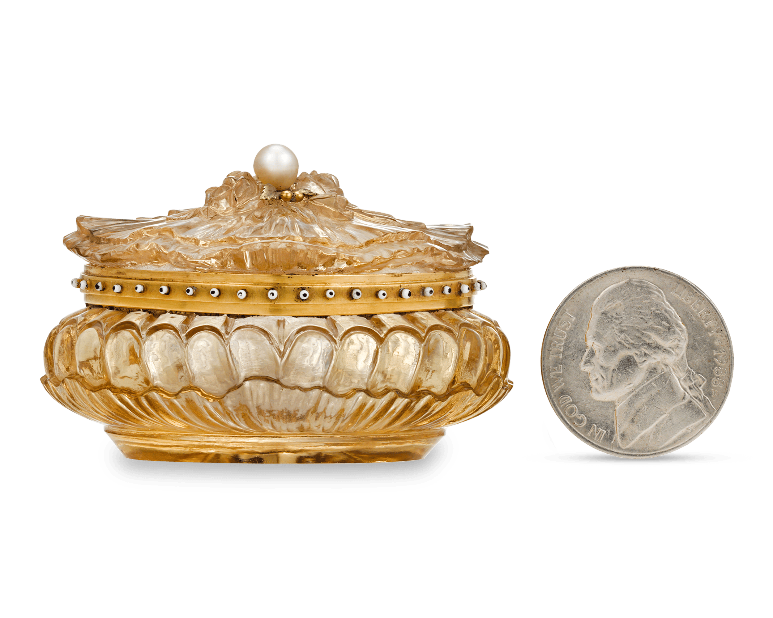 Carved Citrine Box