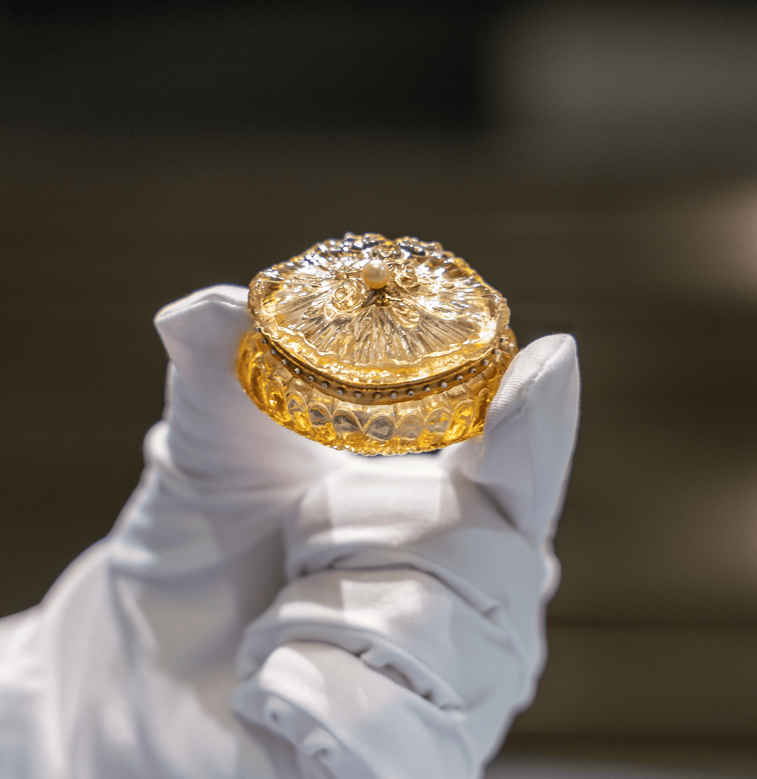 Carved Citrine Box