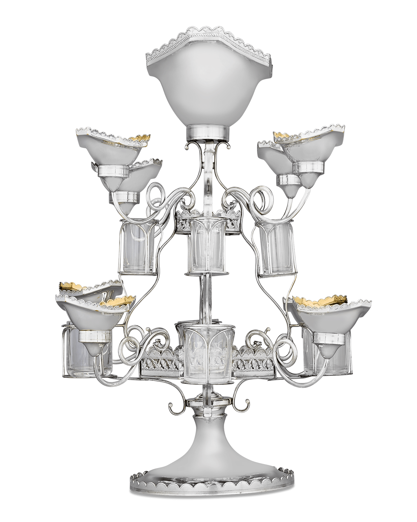 Revolving Old Sheffield Silver Plate Epergne