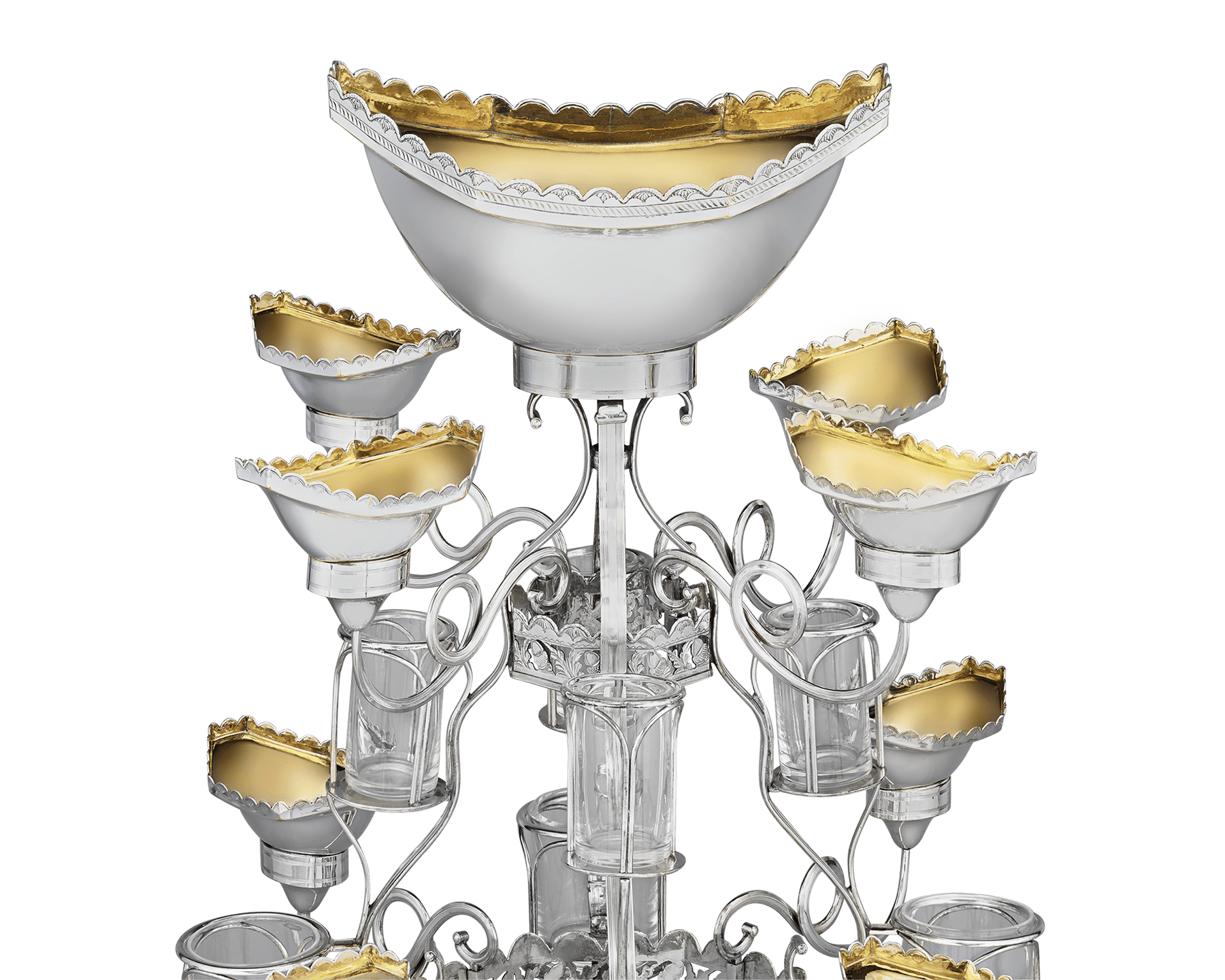 Revolving Old Sheffield Silver Plate Epergne