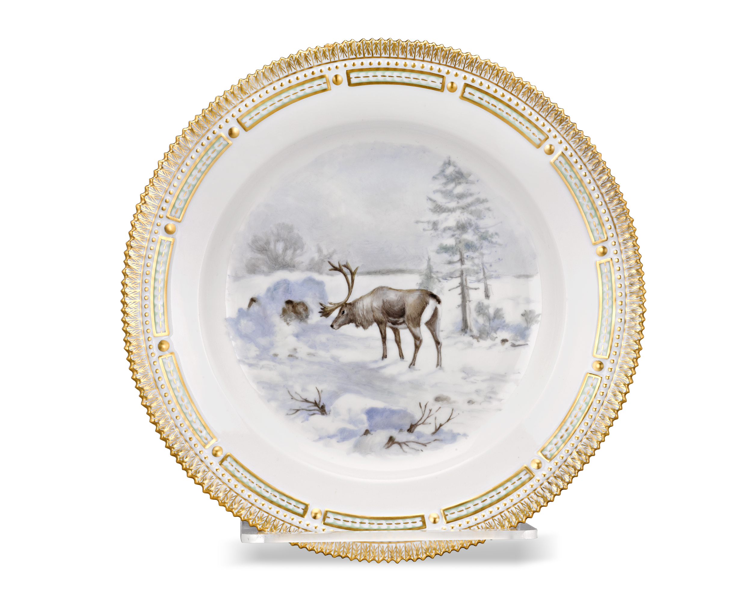 Flora Danica Reindeer Dinner Plate