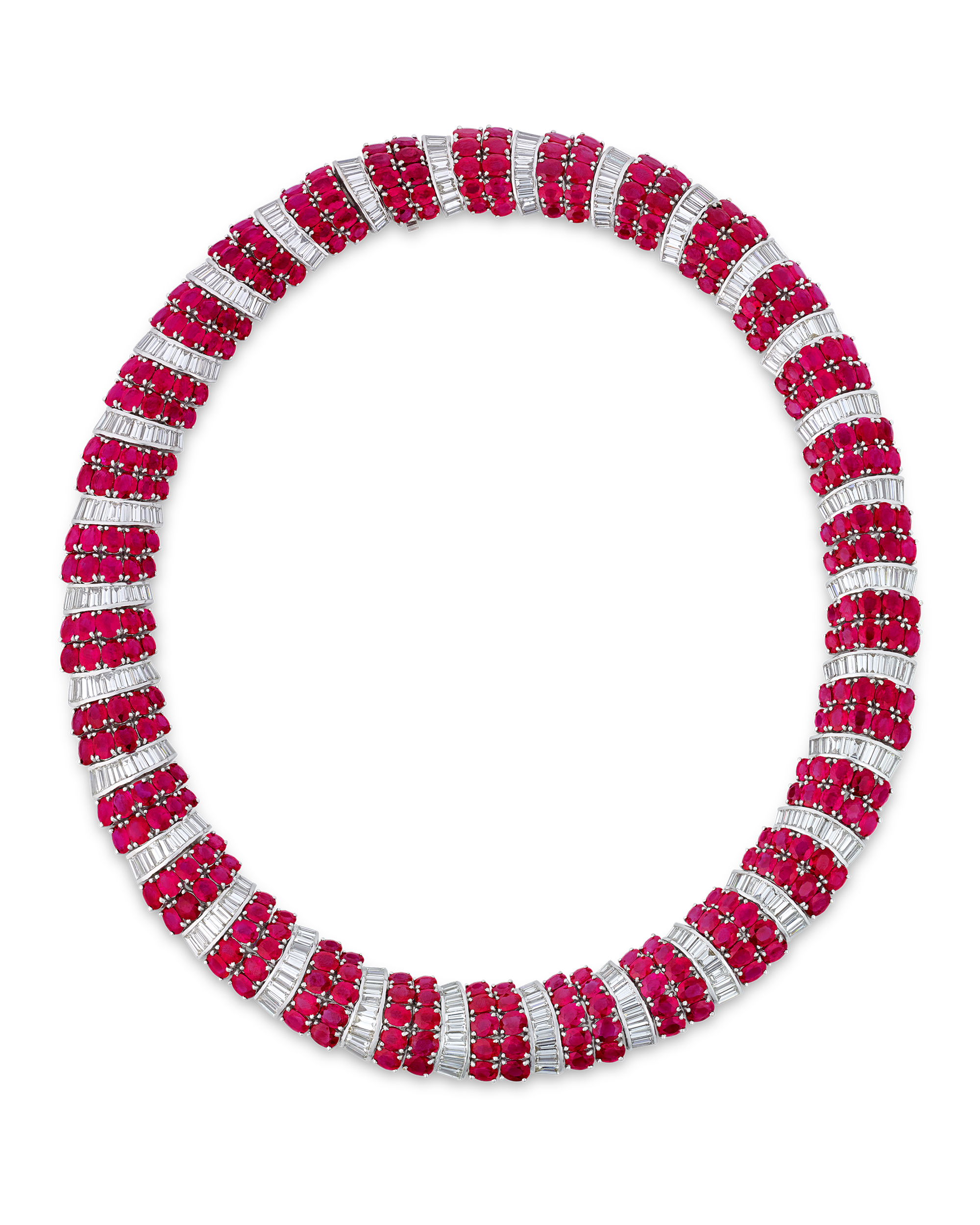 Burma Ruby and Diamond Necklace